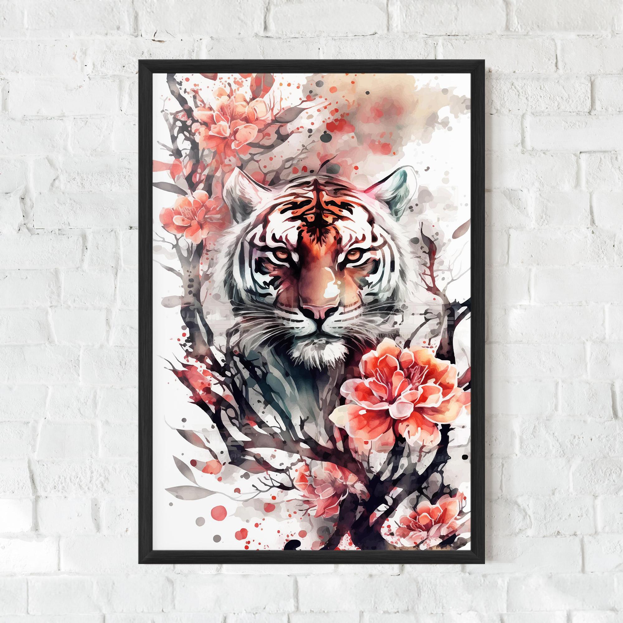 Gerahmte Poster Red Tiger mockup 0