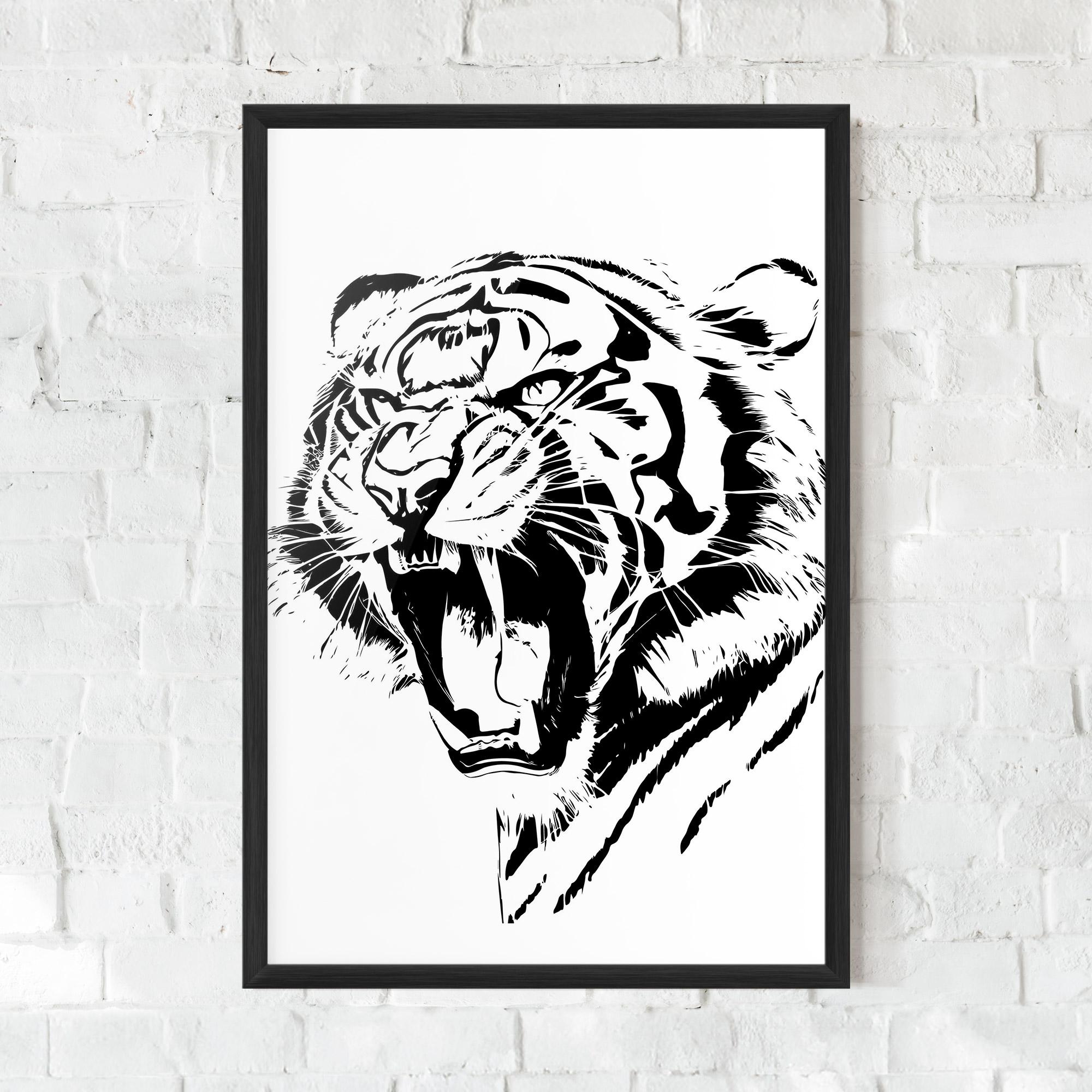 Gerahmte Poster Roaring Tiger mockup 0