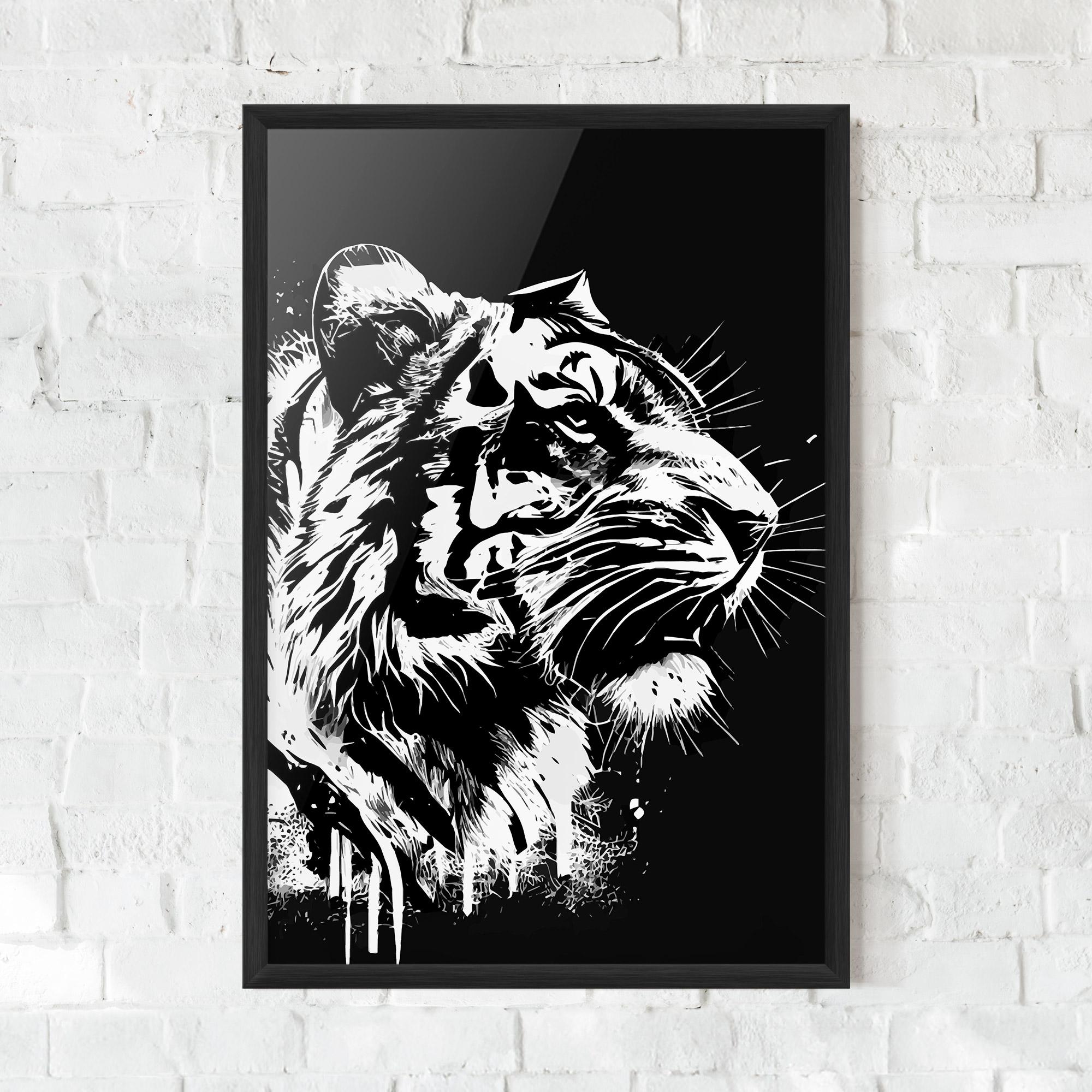 Gerahmte Poster White Ink Tiger mockup 0