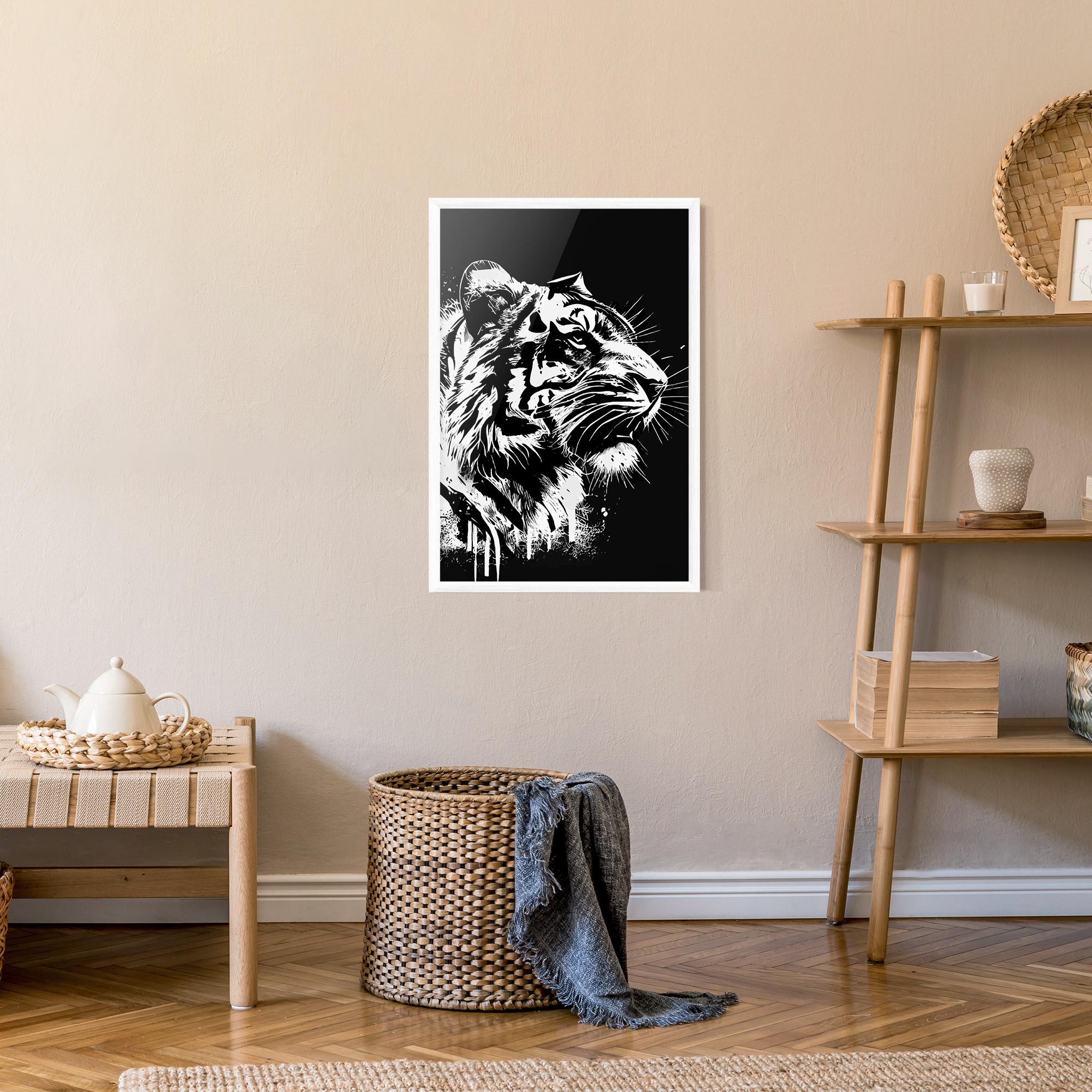 Gerahmte Poster White Ink Tiger mockup 9