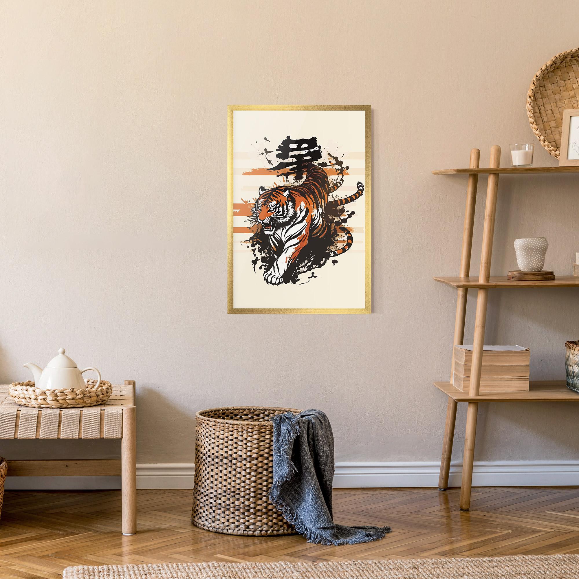 Gerahmte Poster Asiatic Tiger mockup 9