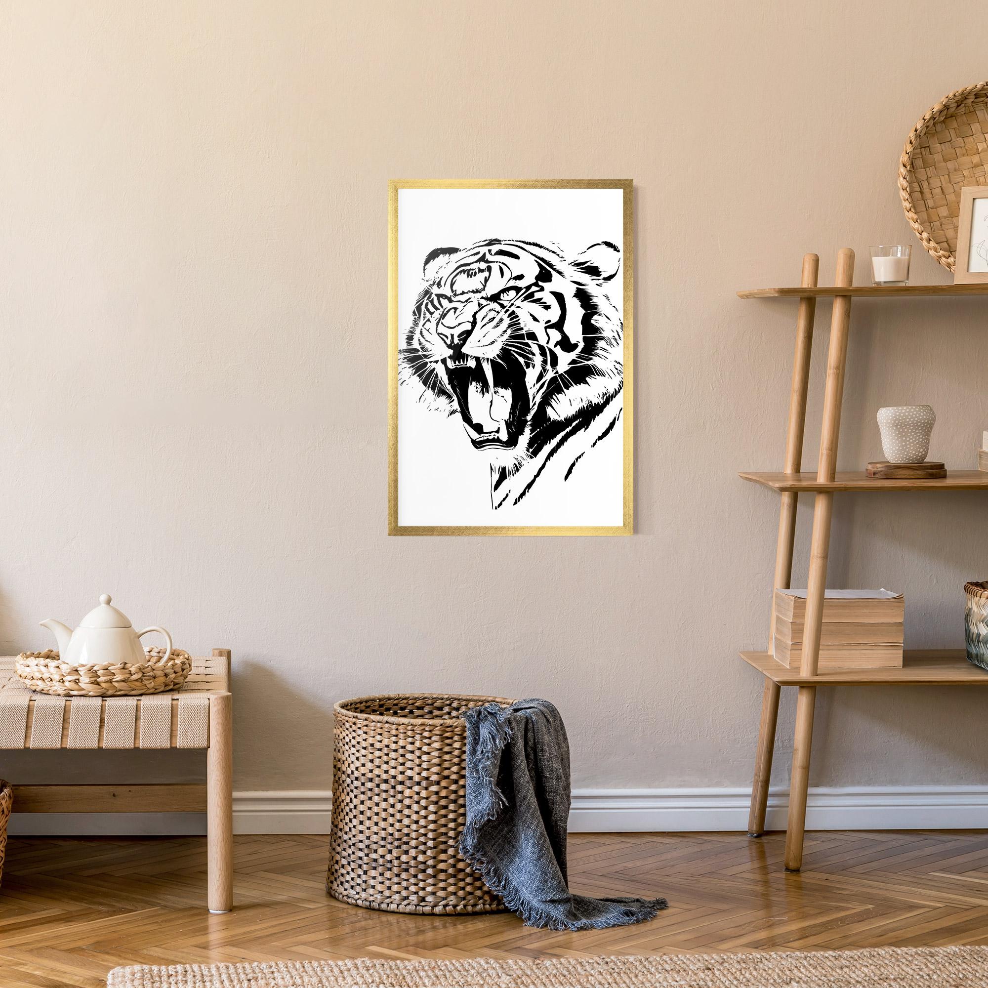 Gerahmte Poster Roaring Tiger mockup 9