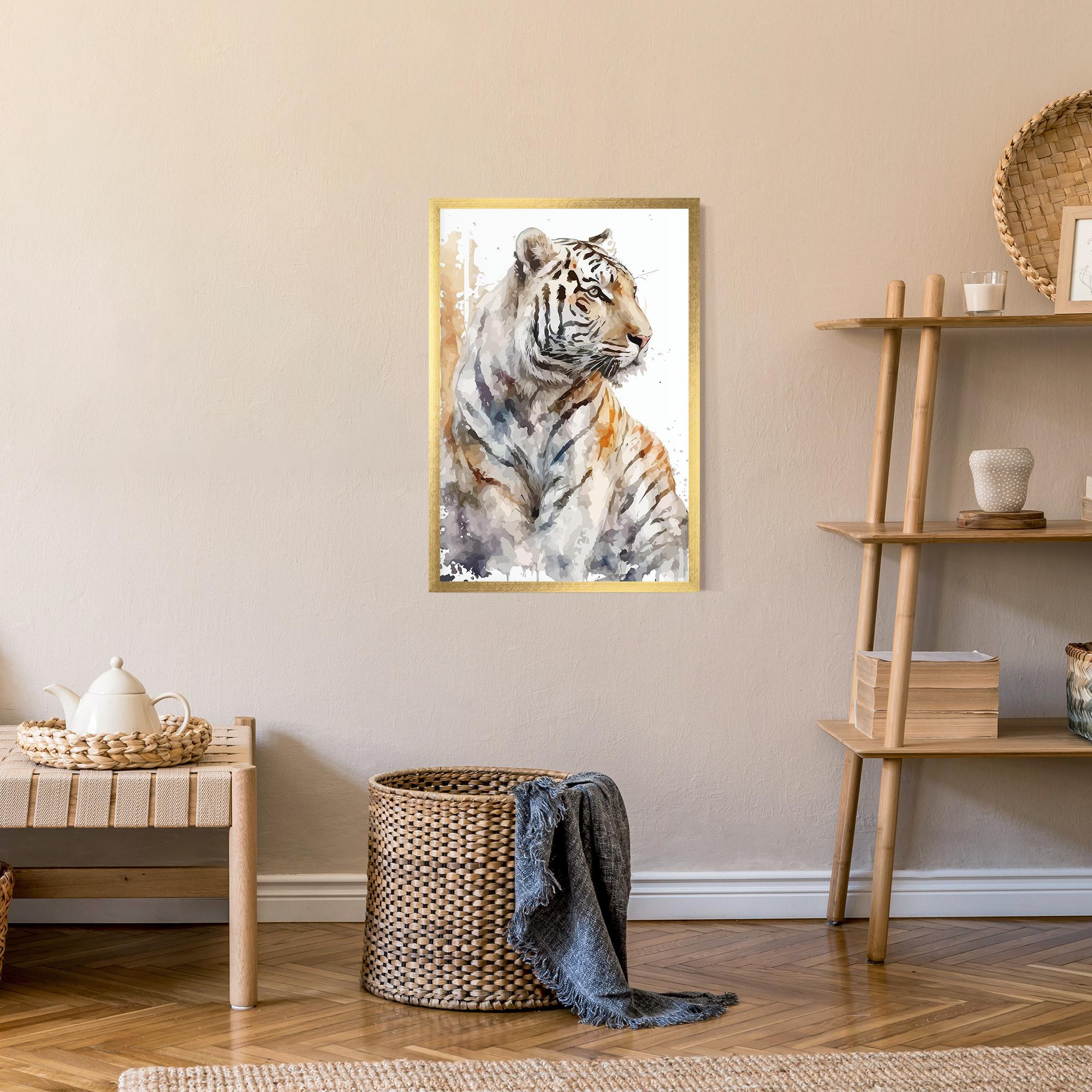 Gerahmte Poster White Tiger Art mockup 9