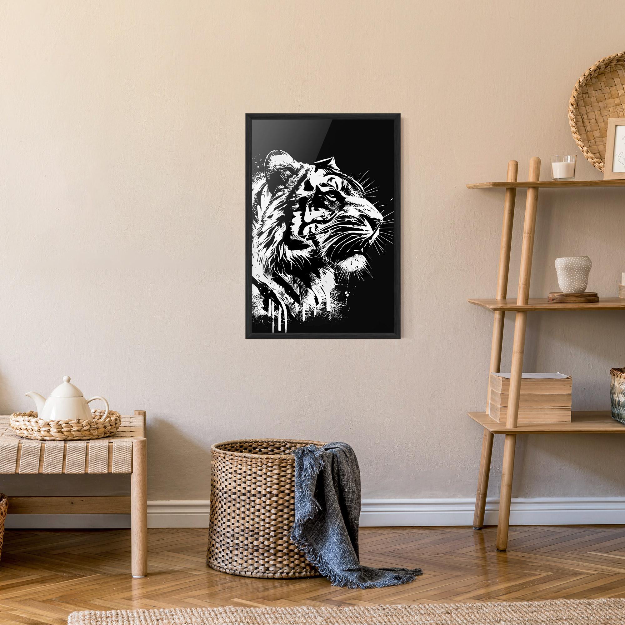 Gerahmte Poster White Ink Tiger mockup 9