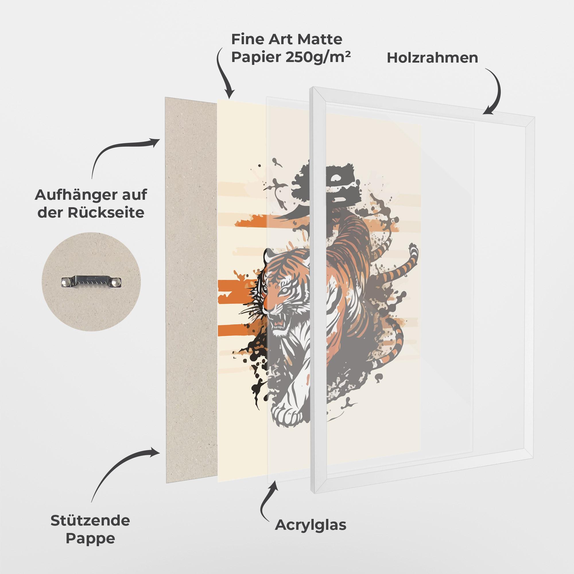 Gerahmte Poster Asiatic Tiger mockup 1