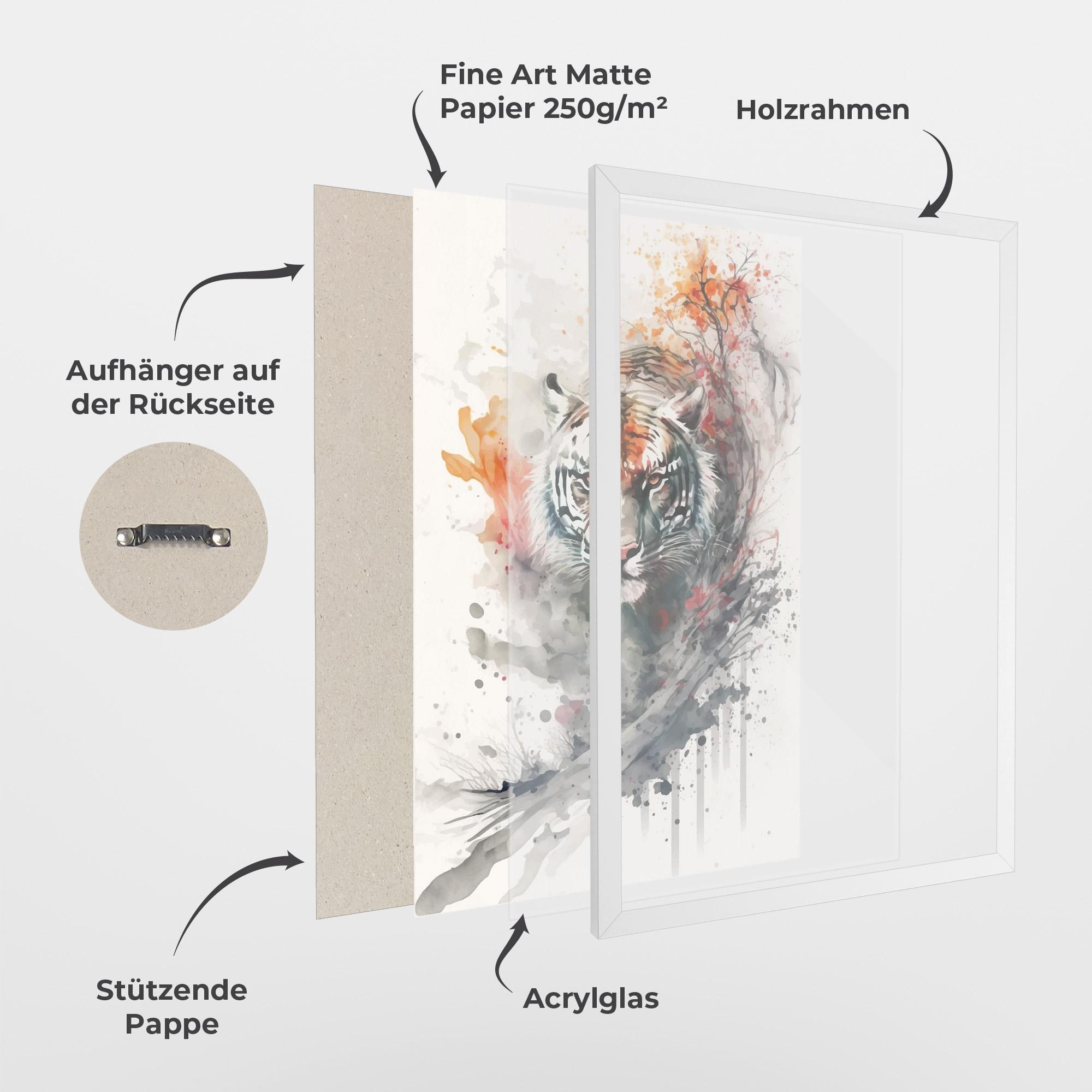 Gerahmte Poster Beautiful Tiger Art mockup 1