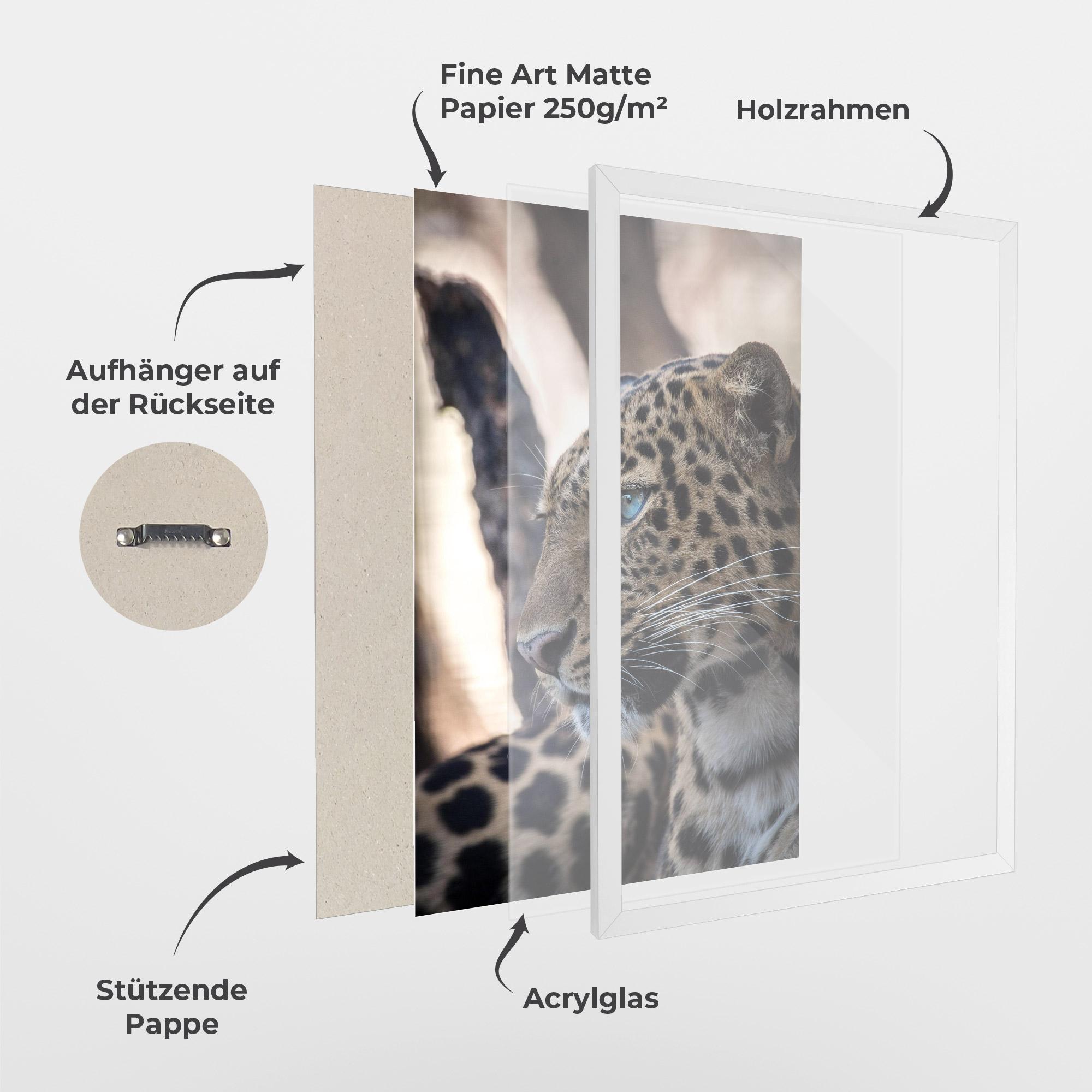 Gerahmte Poster Blue Tiger mockup 1