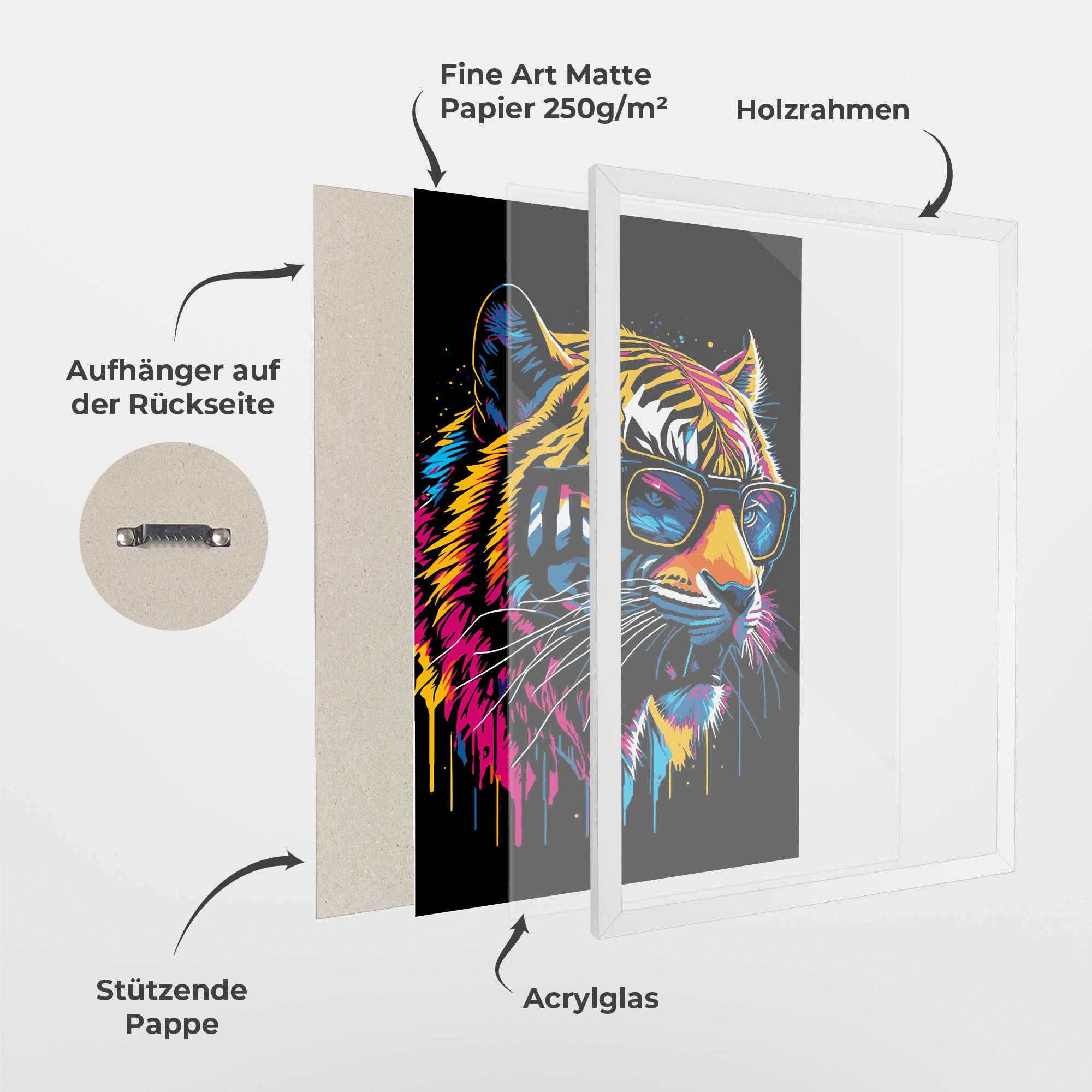 Gerahmte Poster Cool Tiger mockup 1