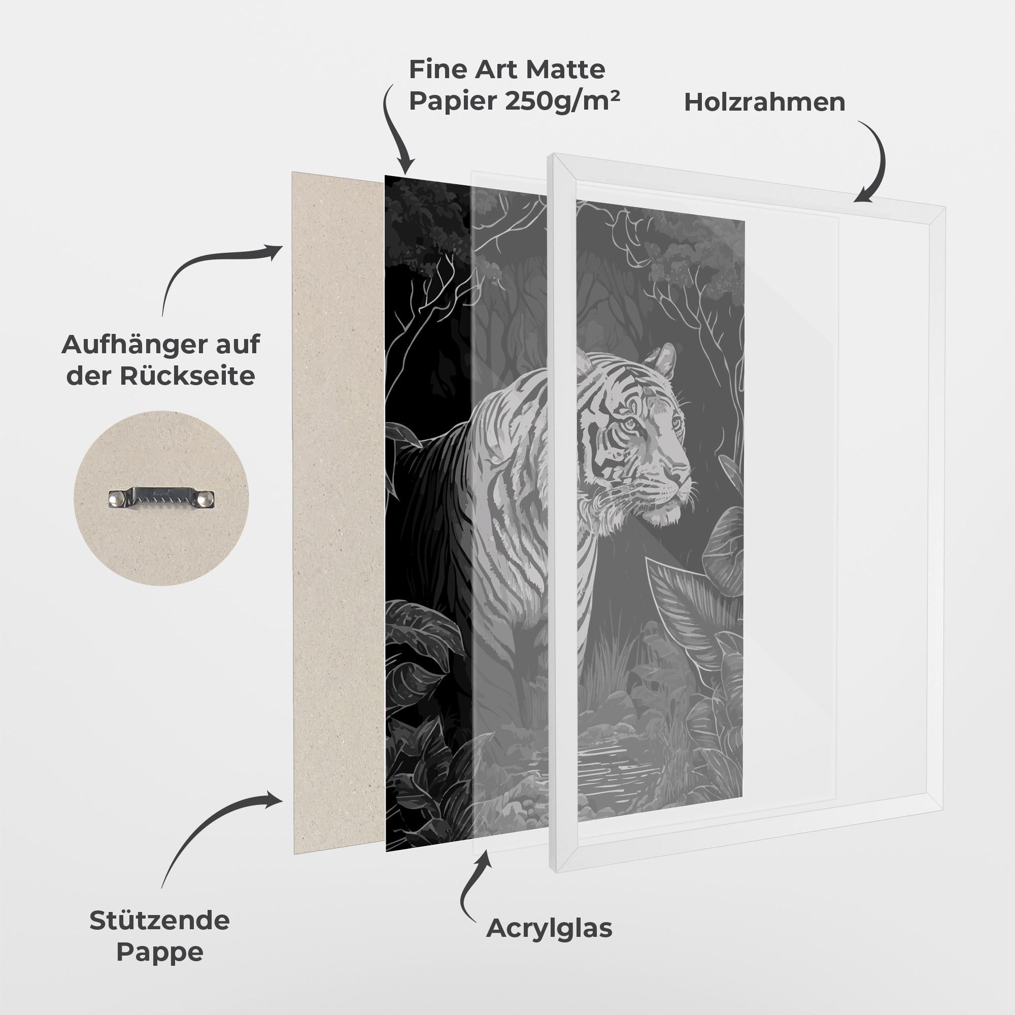 Gerahmte Poster Grey Tiger mockup 1
