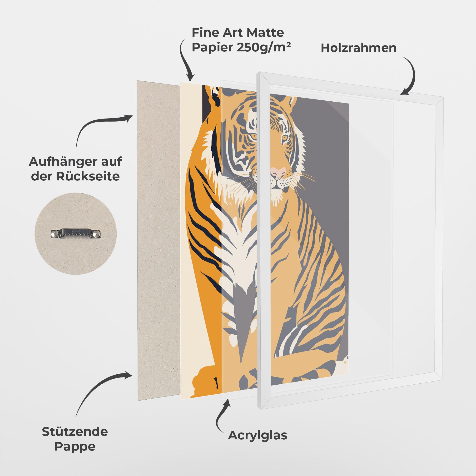 Gerahmte Poster Orange Tiger mockup 1