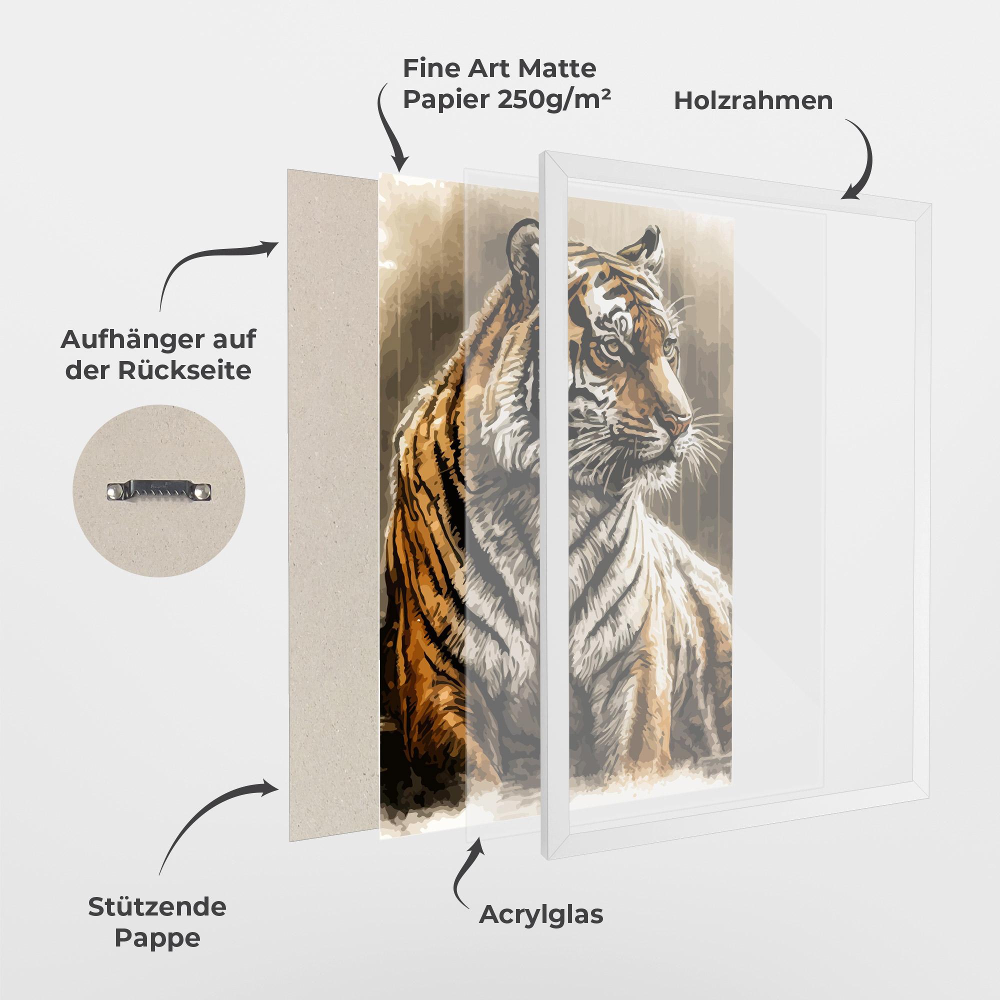 Gerahmte Poster Rain Tiger mockup 1