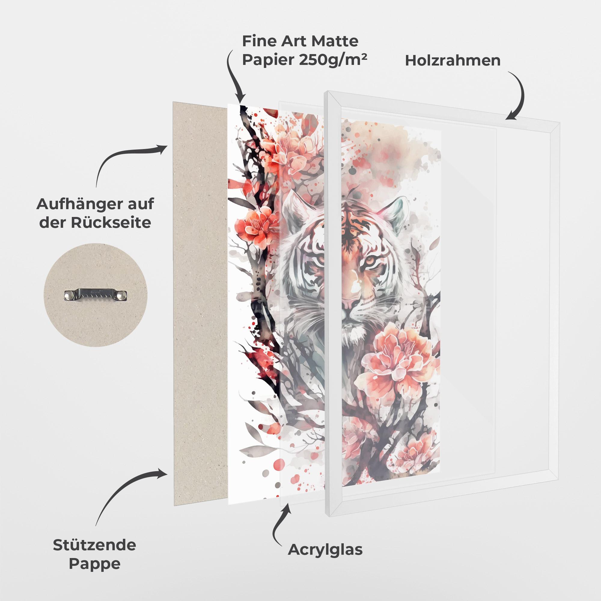 Gerahmte Poster Red Tiger mockup 1