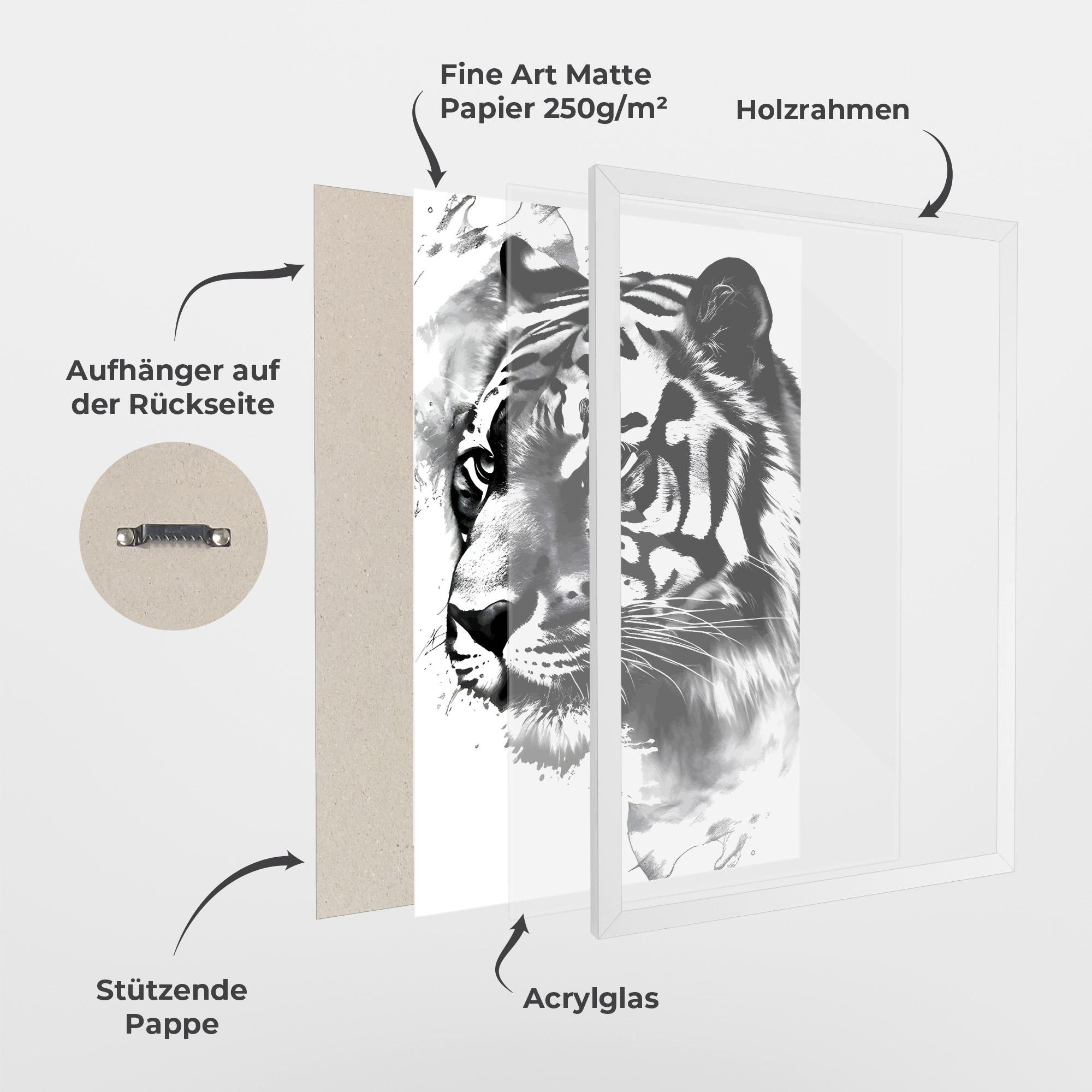 Gerahmte Poster Wonderful Tiger mockup 1