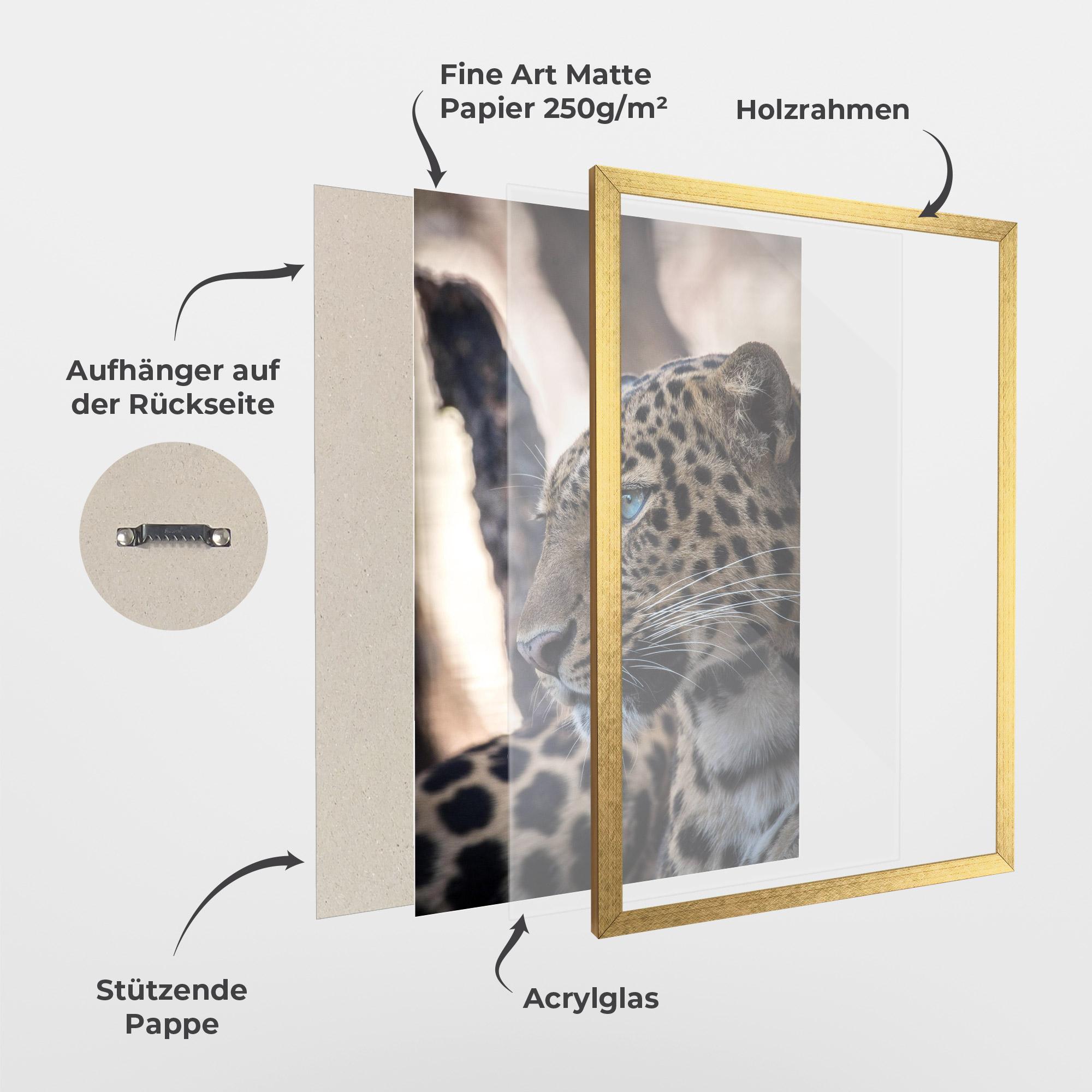 Gerahmte Poster Blue Tiger mockup 1