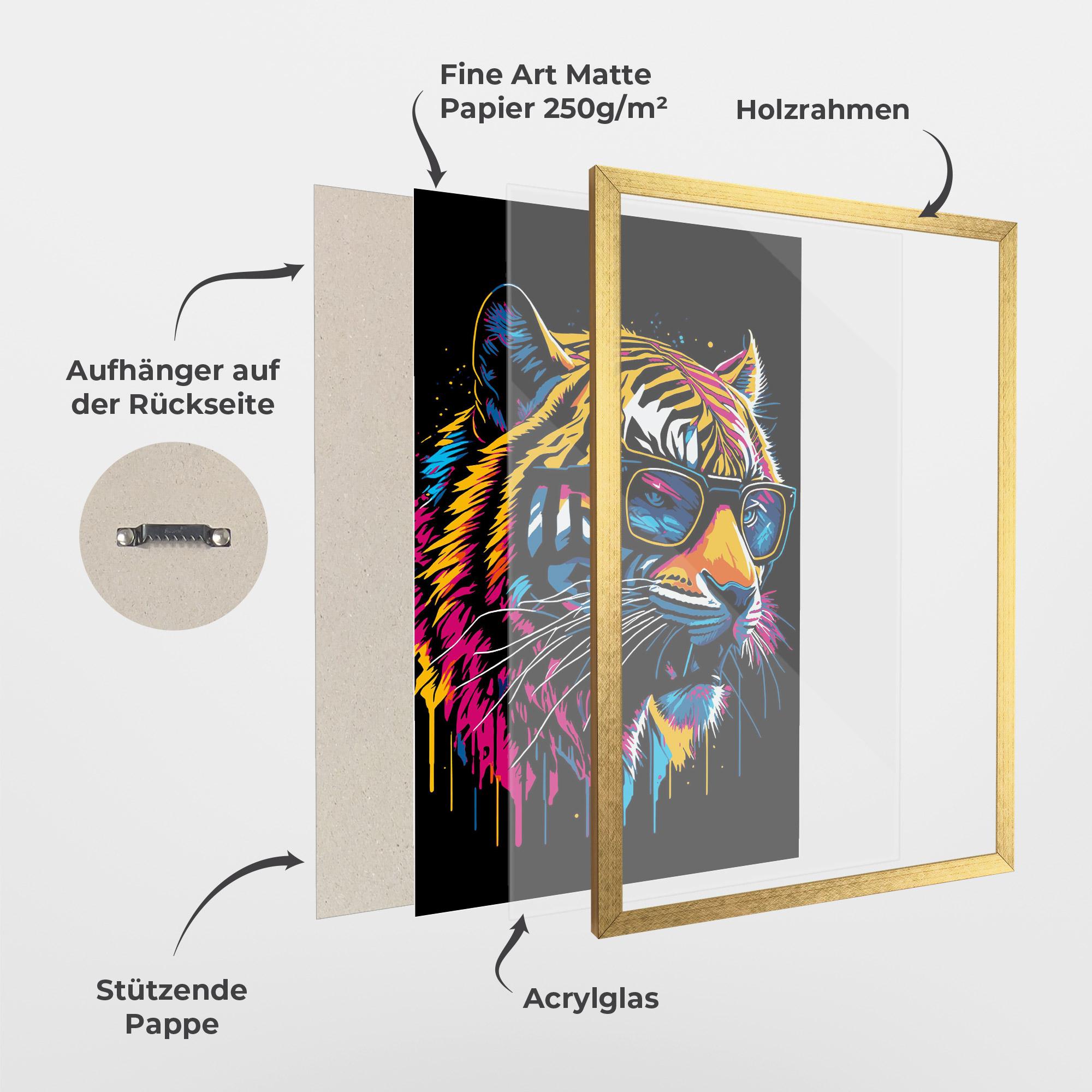 Gerahmte Poster Cool Tiger mockup 1