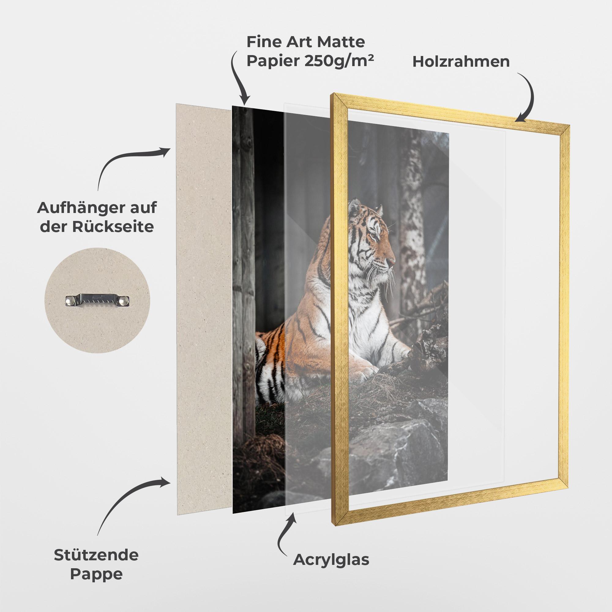 Gerahmte Poster Forest Tiger mockup 1