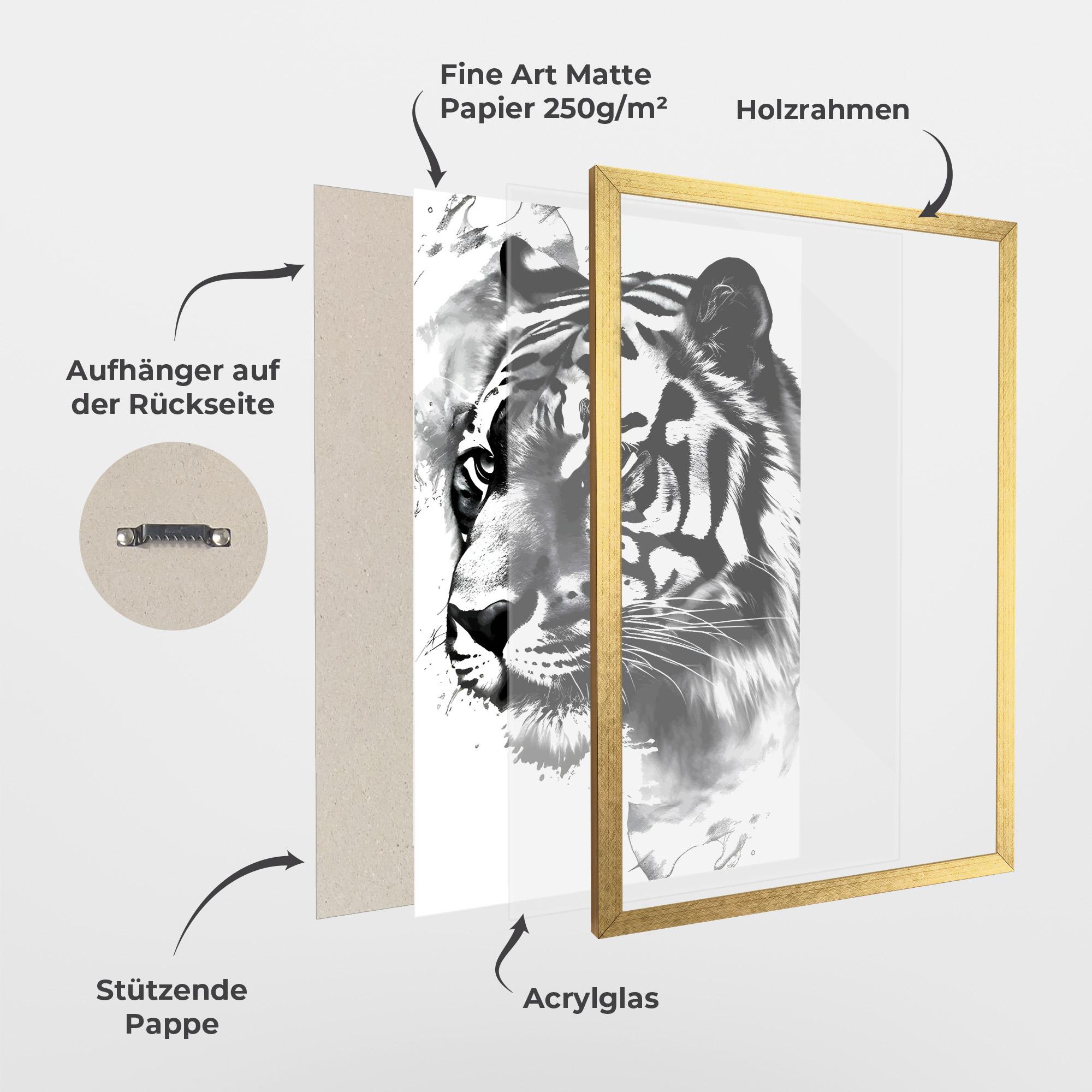 Gerahmte Poster Wonderful Tiger mockup 1