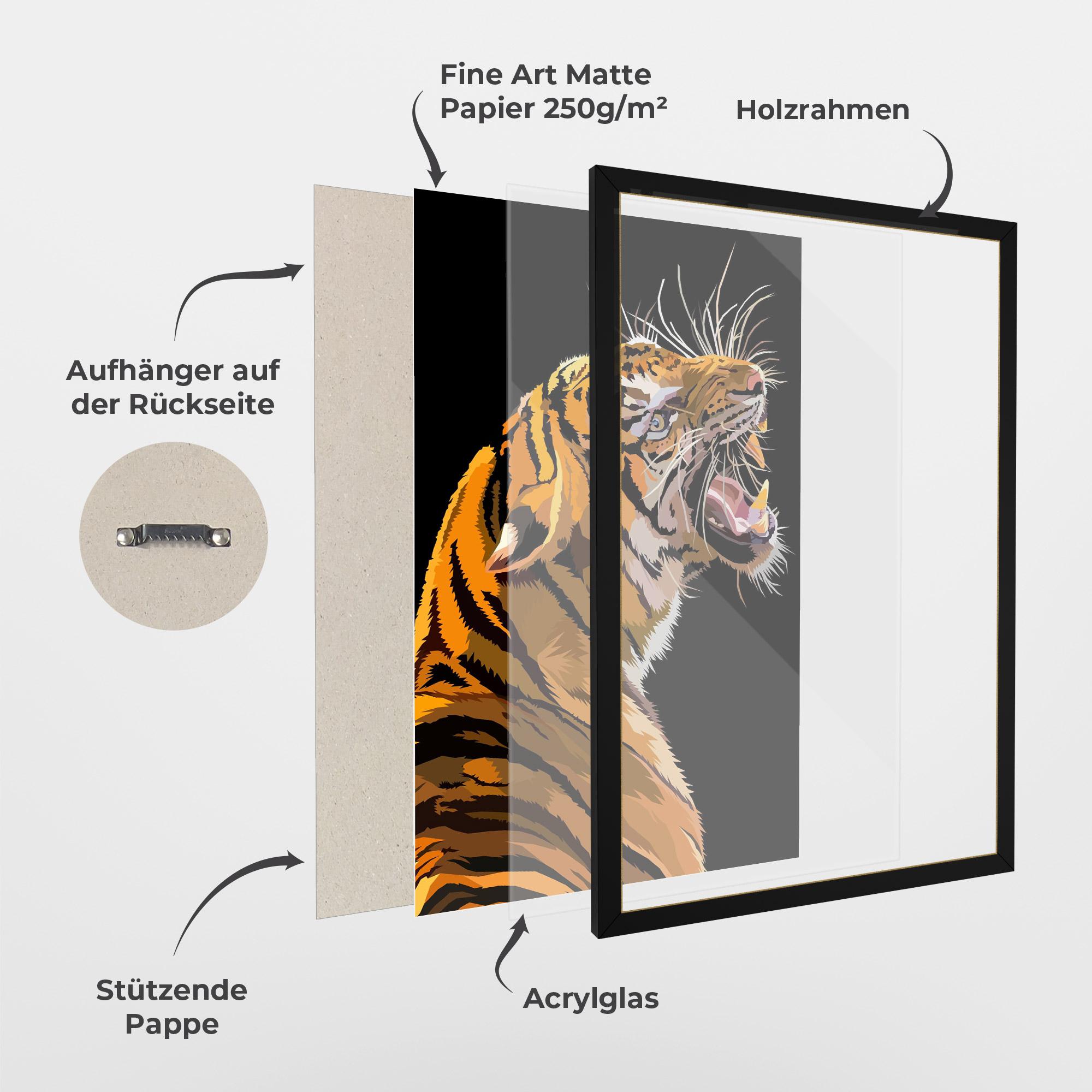Gerahmte Poster Angry Tiger mockup 1