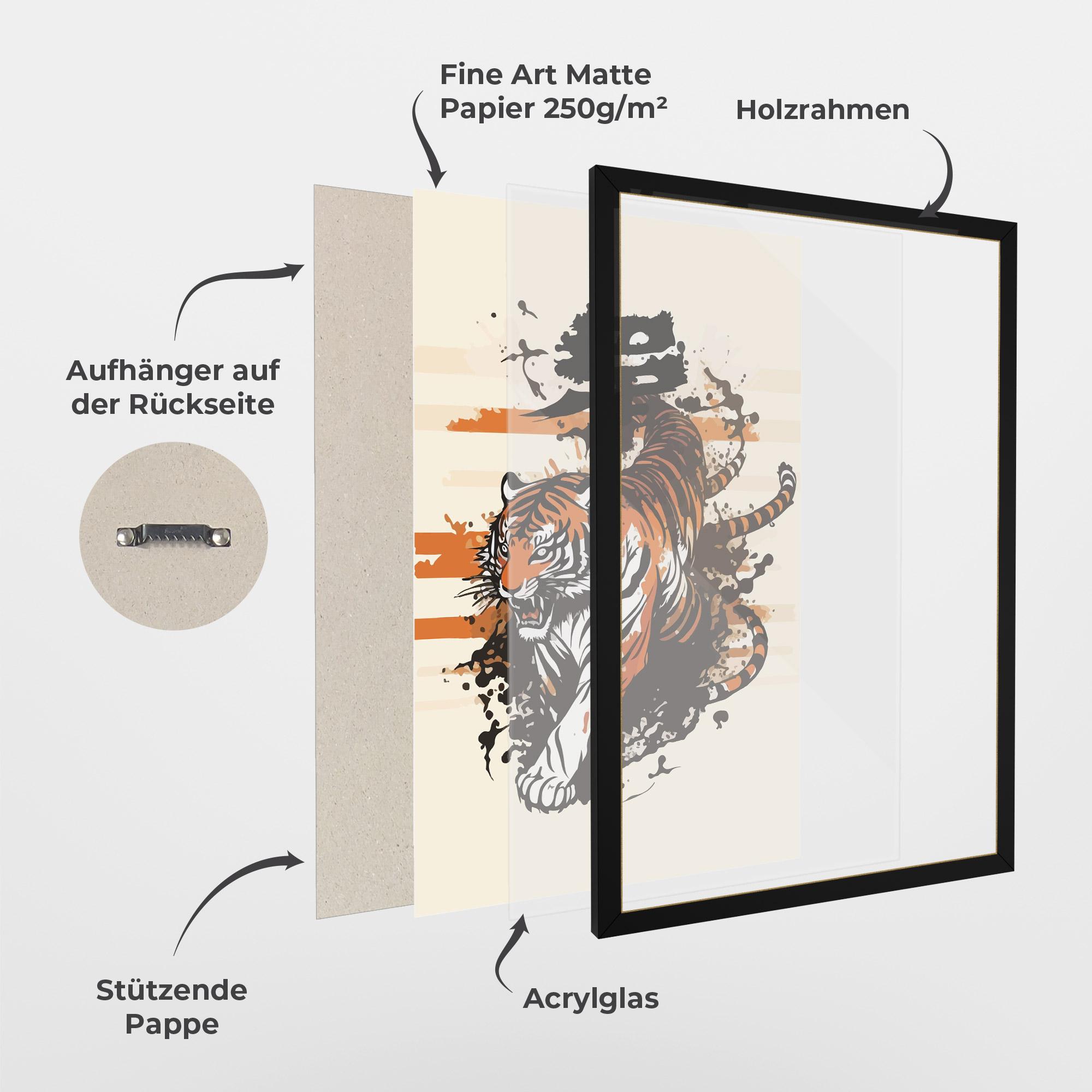 Gerahmte Poster Asiatic Tiger mockup 1