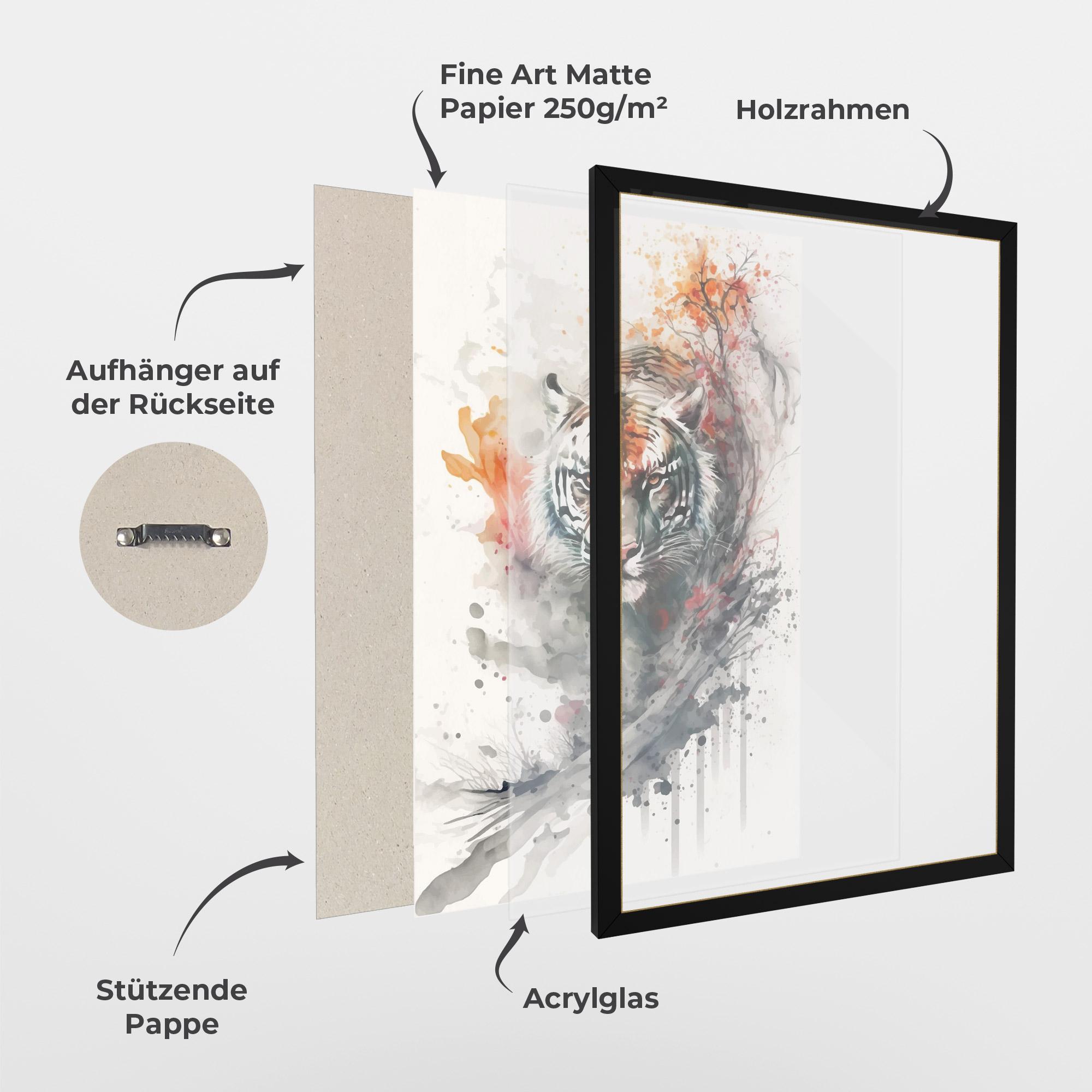 Gerahmte Poster Beautiful Tiger Art mockup 1