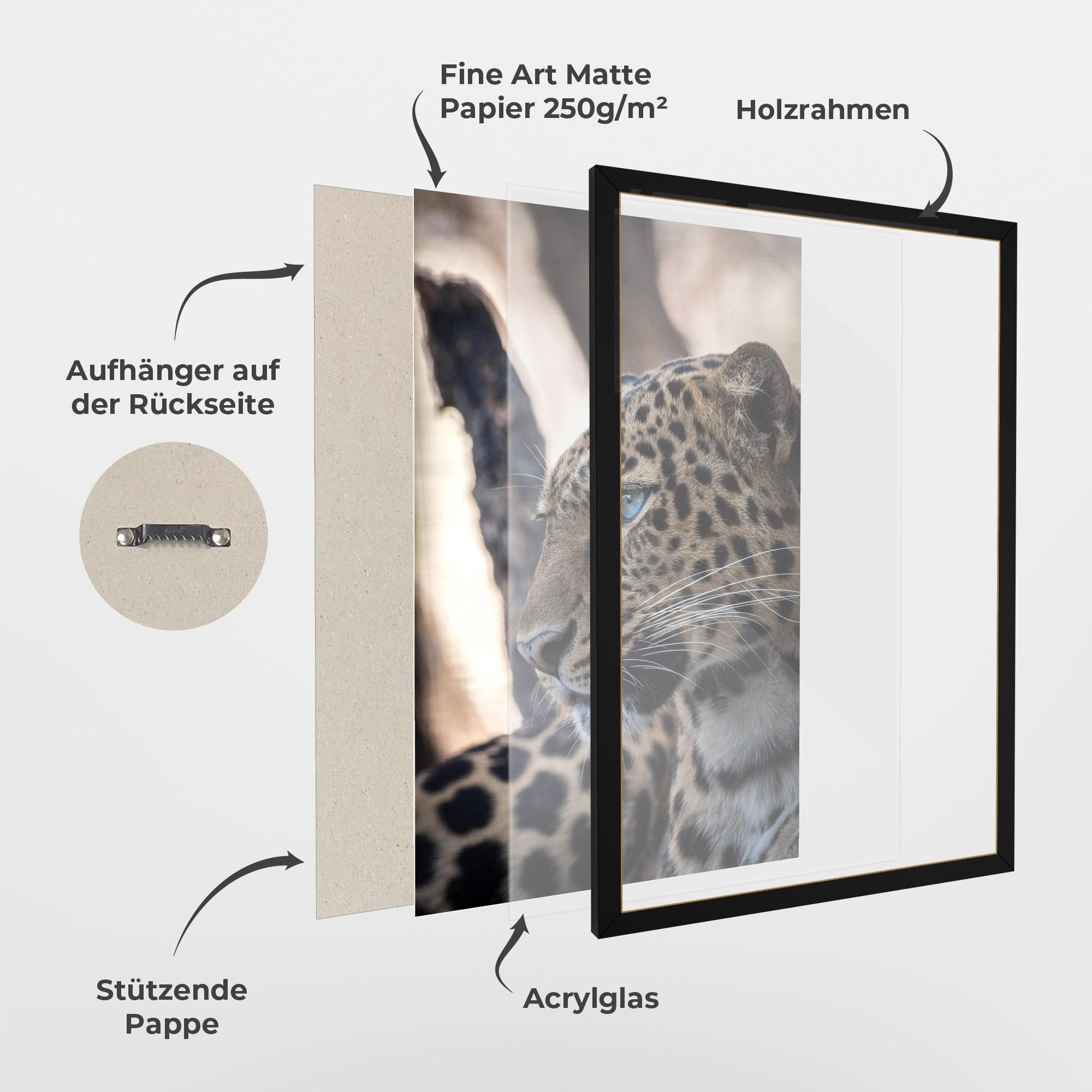 Gerahmte Poster Blue Tiger mockup 1