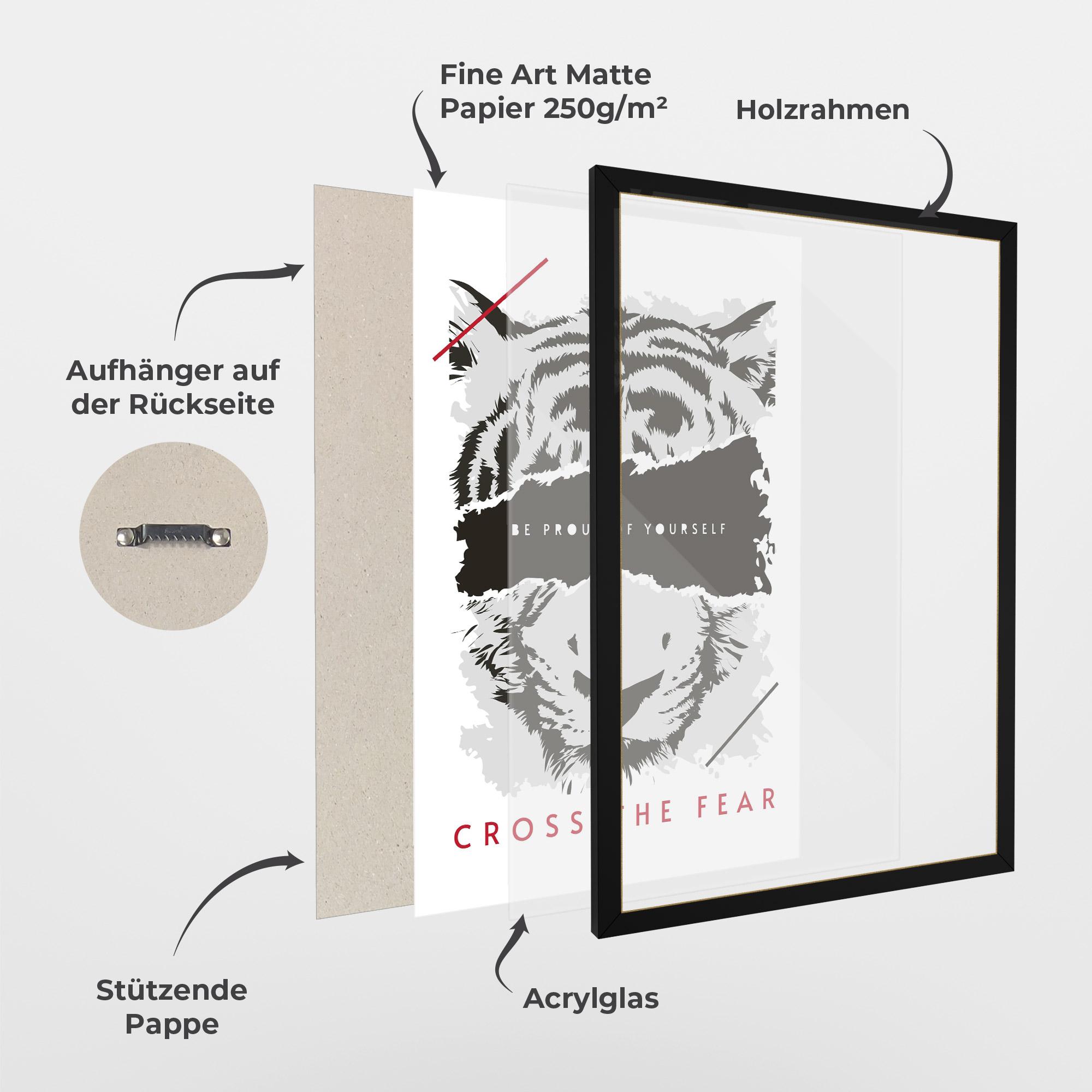 Gerahmte Poster Cross The Fear mockup 1