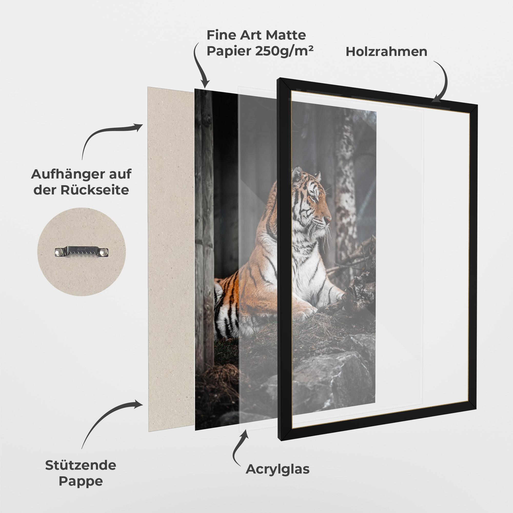 Gerahmte Poster Forest Tiger mockup 1