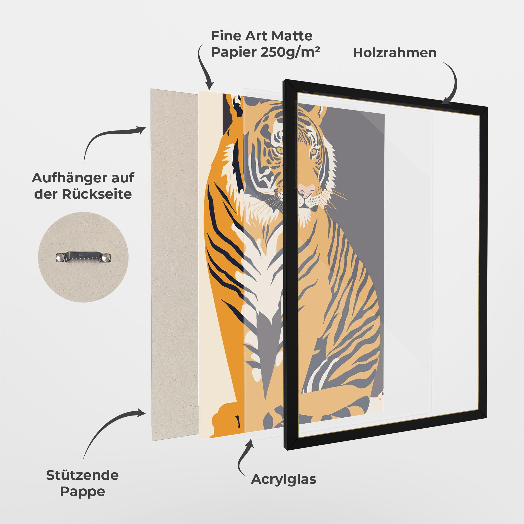 Gerahmte Poster Orange Tiger mockup 1