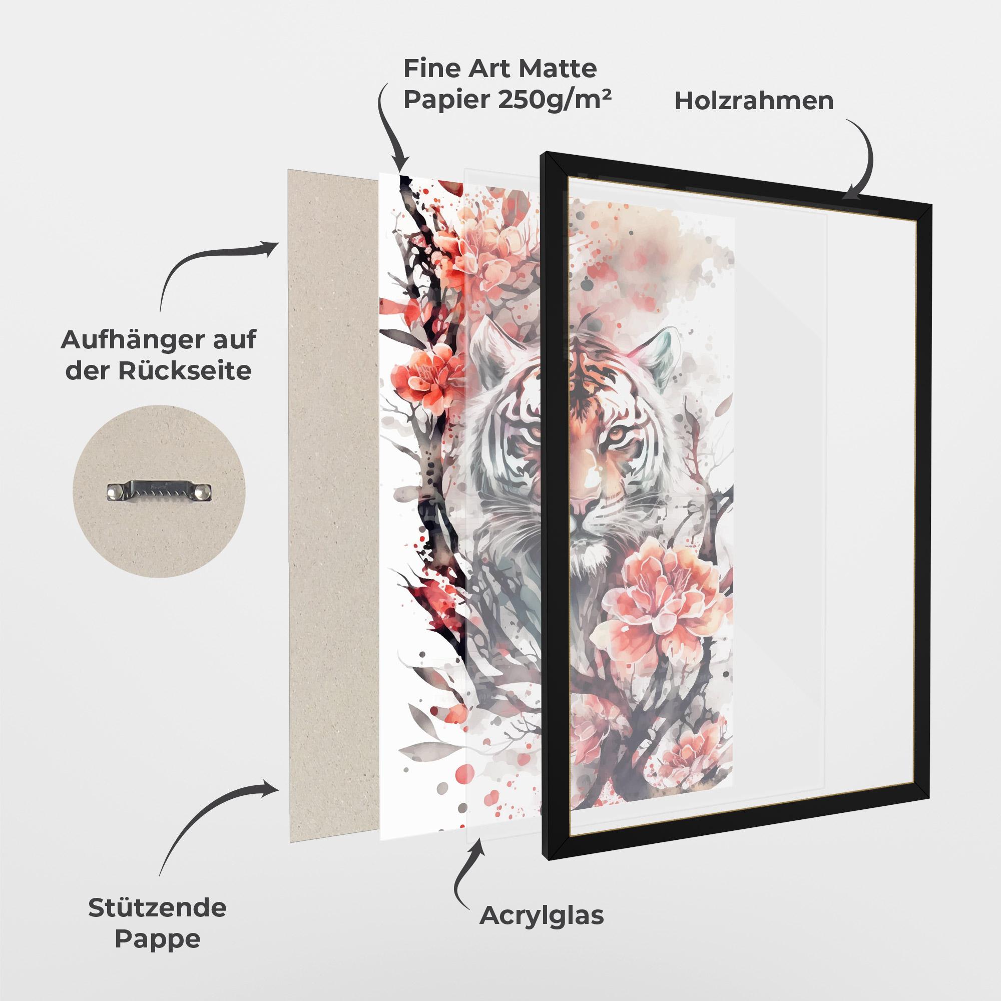 Gerahmte Poster Red Tiger mockup 1