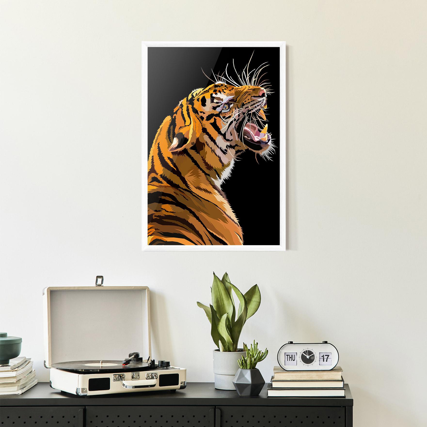 Gerahmte Poster Angry Tiger mockup 2
