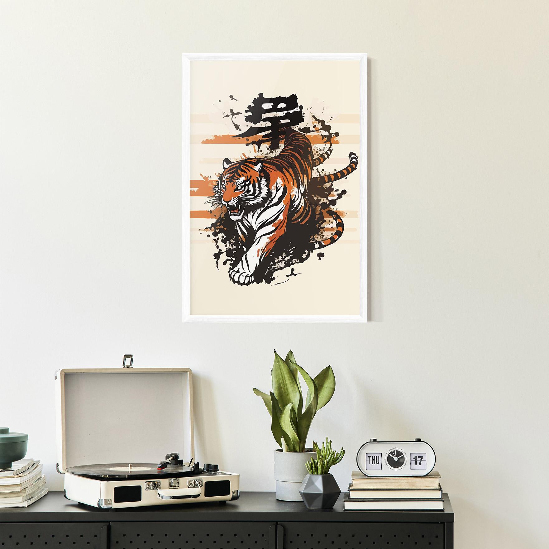 Gerahmte Poster Asiatic Tiger mockup 2