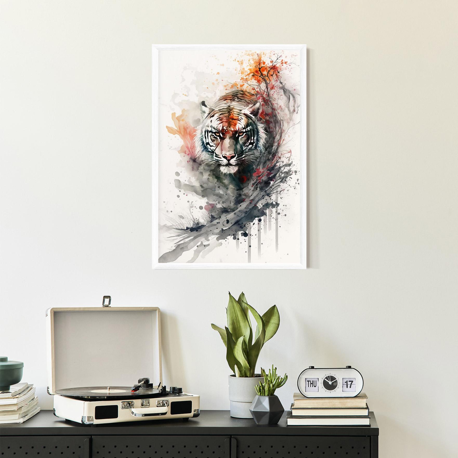 Gerahmte Poster Beautiful Tiger Art mockup 2