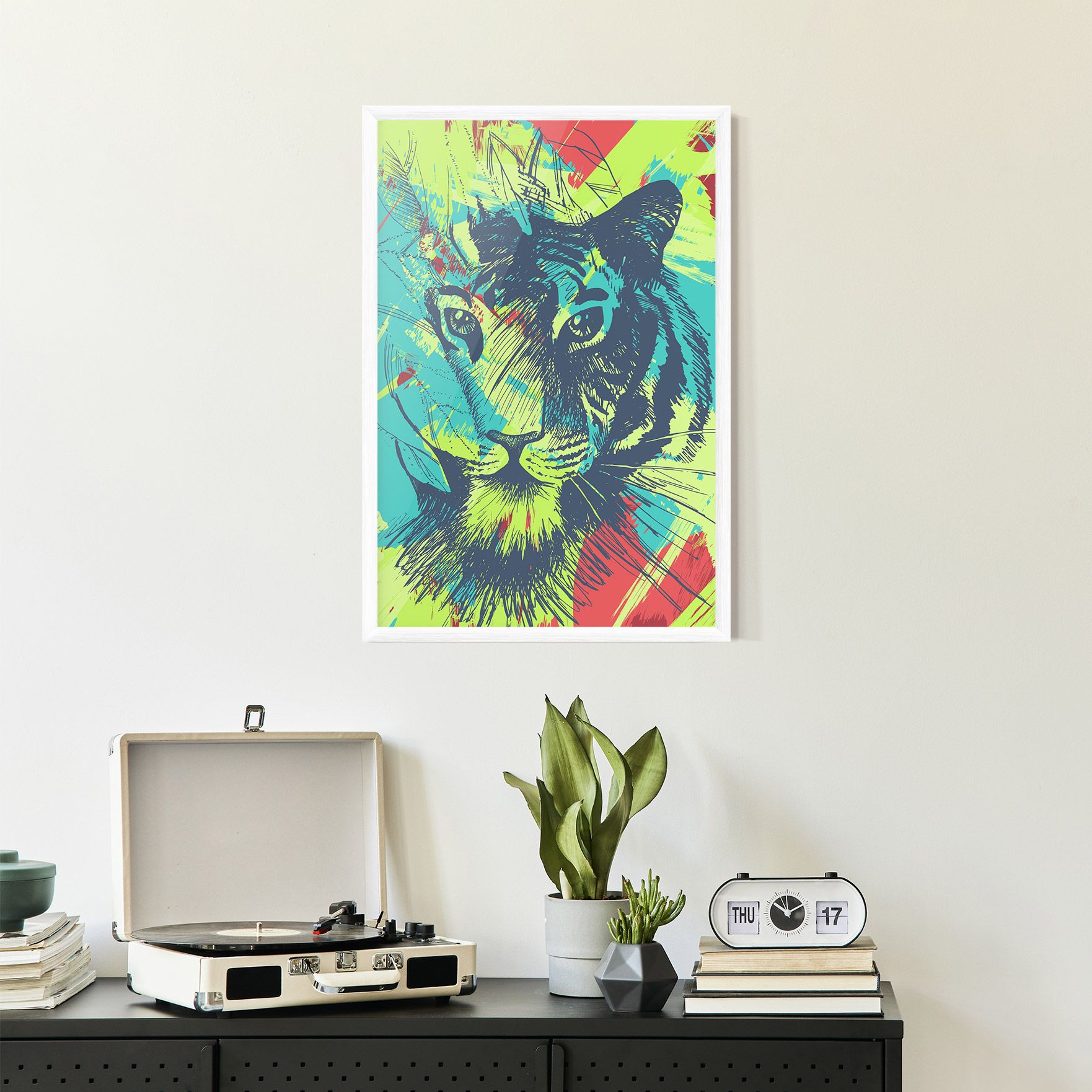 Blue Green Tiger mockup 2