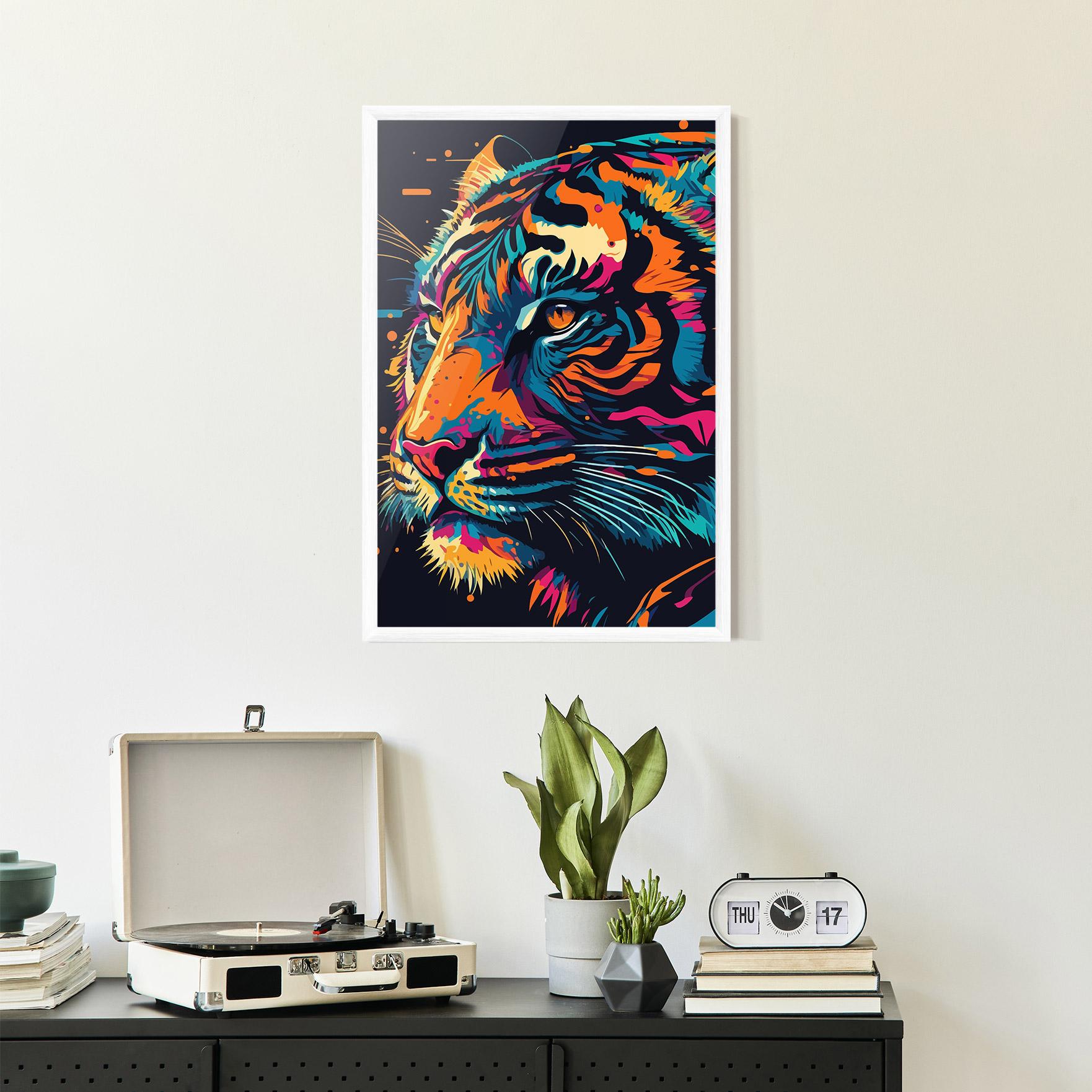Gerahmte Poster Colorful Tiger mockup 2