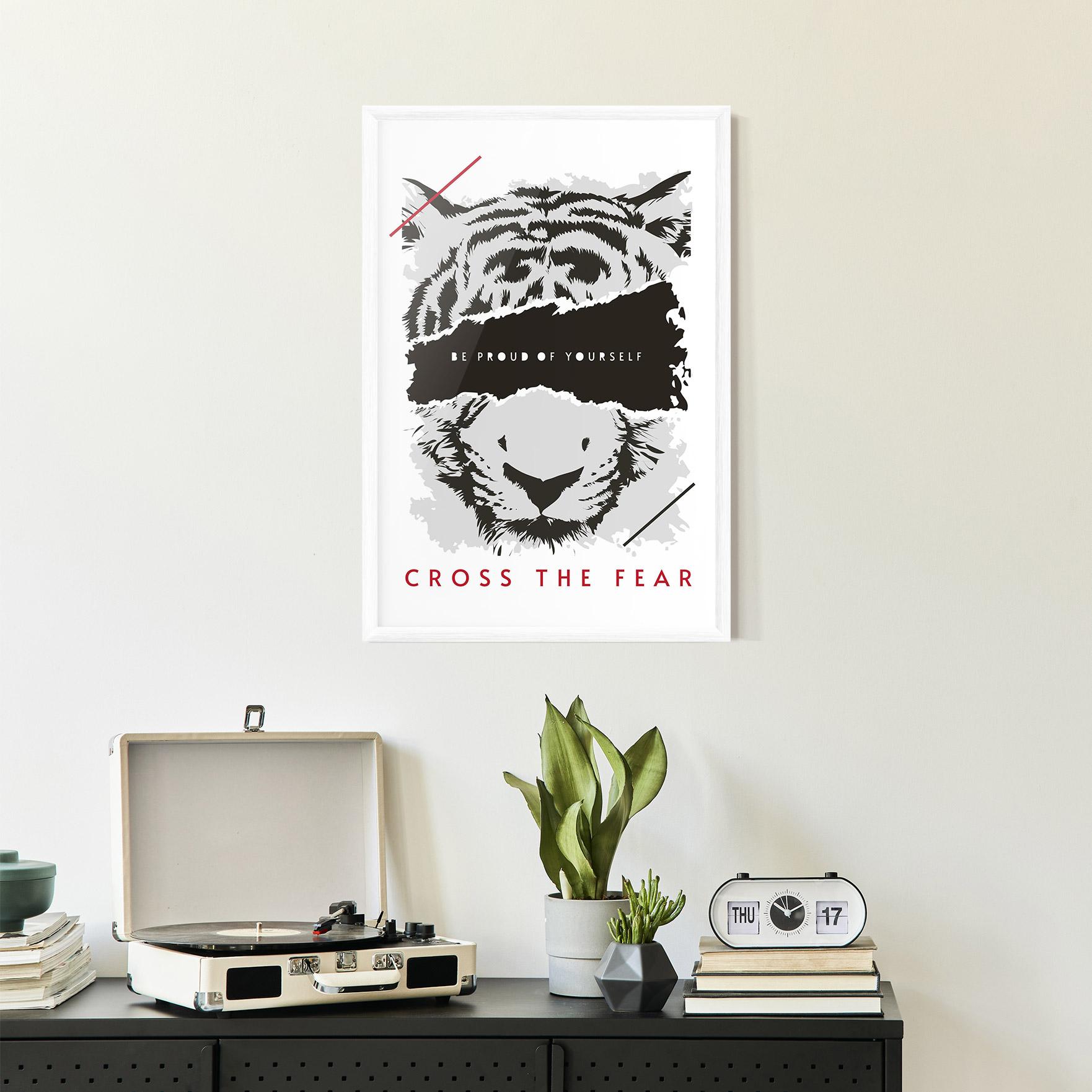 Gerahmte Poster Cross The Fear mockup 2