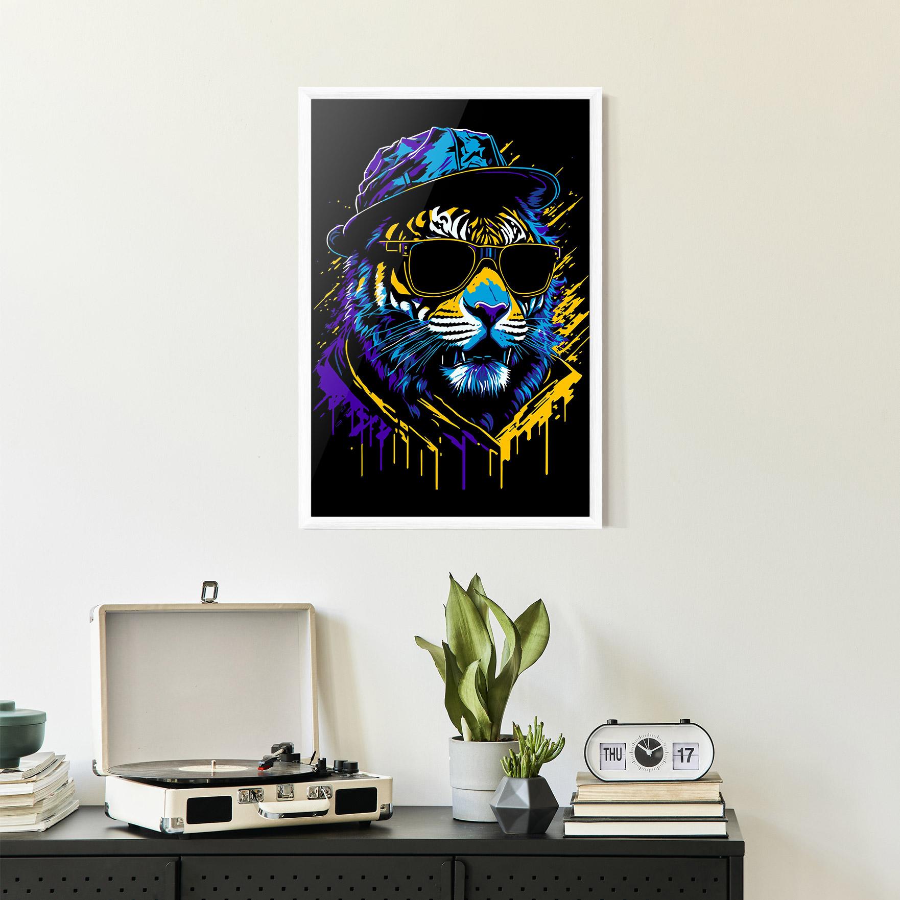 Gerahmte Poster Glasses Tiger mockup 2