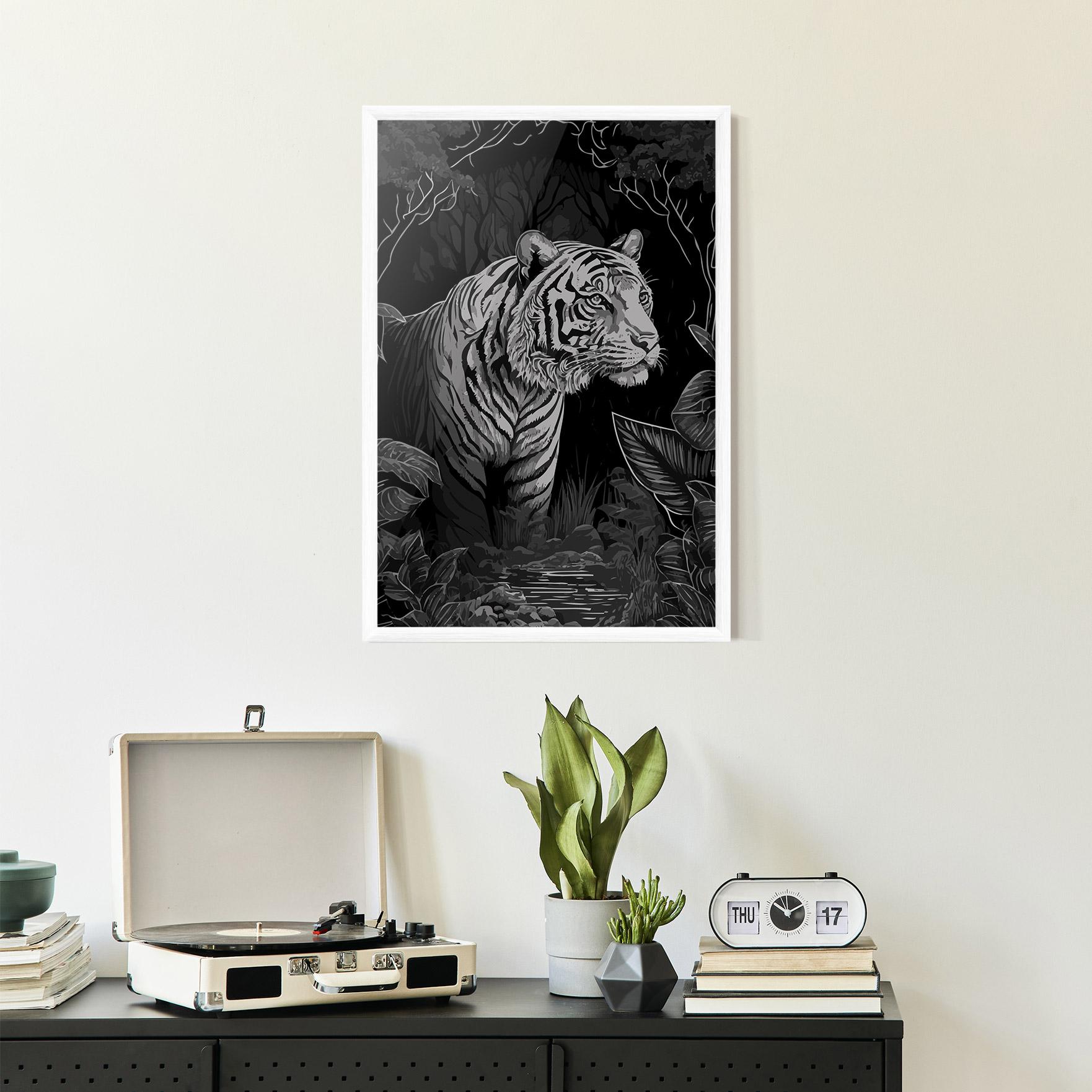 Gerahmte Poster Grey Tiger mockup 2