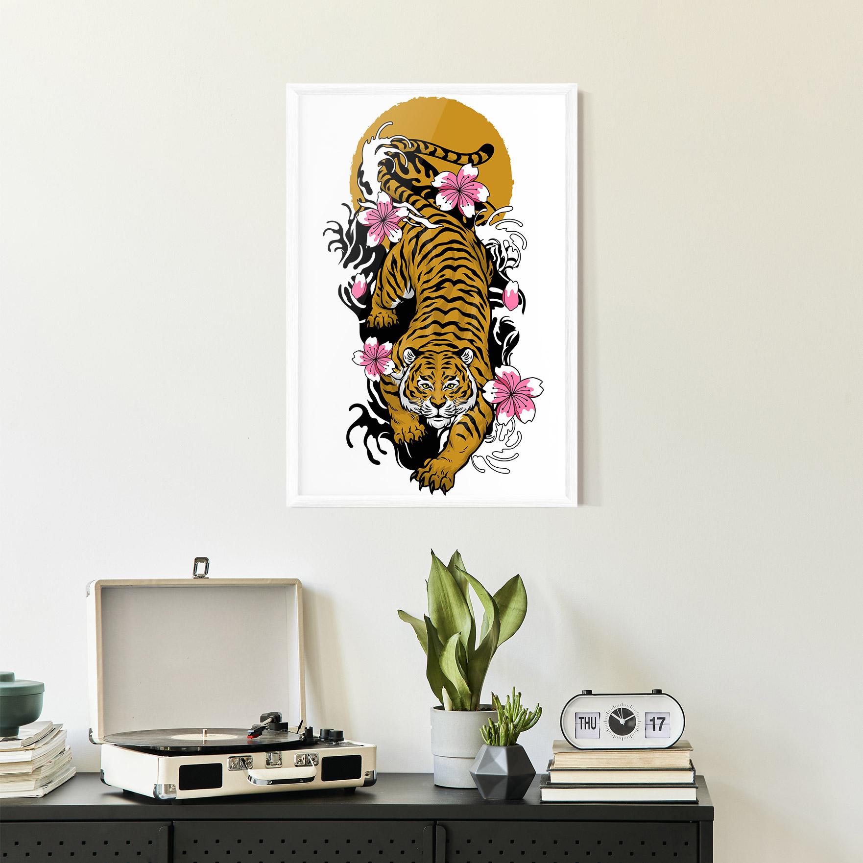 Gerahmte Poster Japanese Style Tiger mockup 2