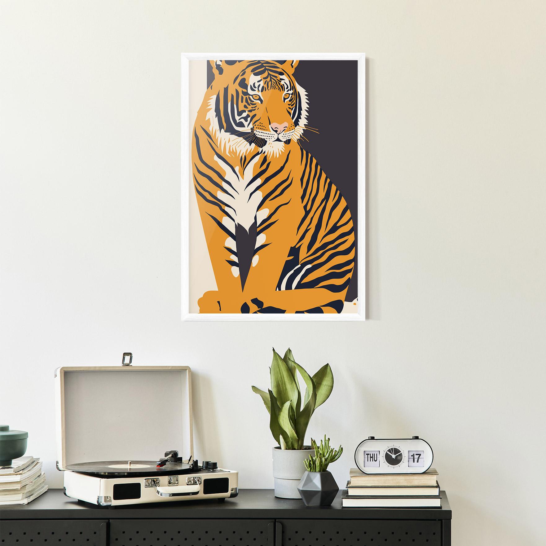 Gerahmte Poster Orange Tiger mockup 2