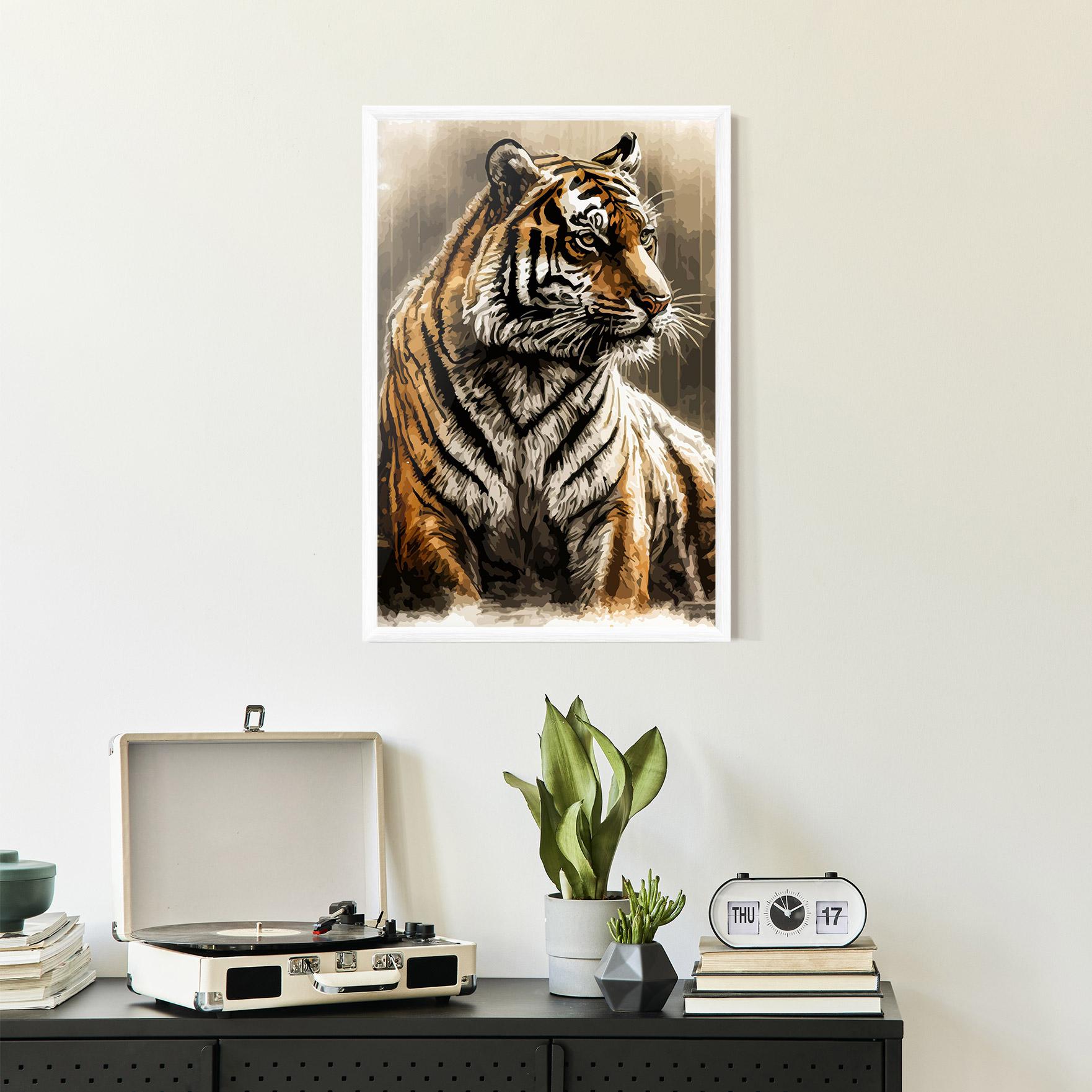 Gerahmte Poster Rain Tiger mockup 2
