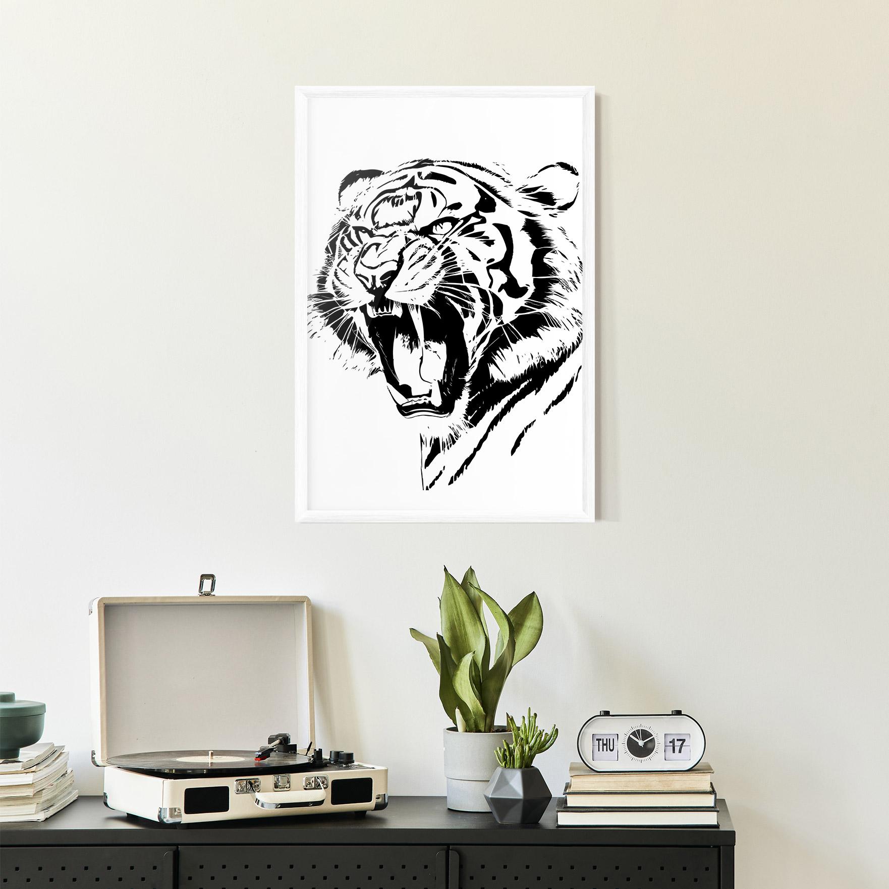 Gerahmte Poster Roaring Tiger mockup 2
