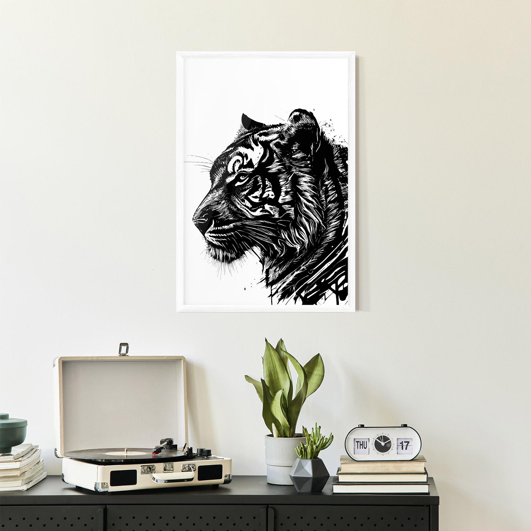 Gerahmte Poster Tiger Profile mockup 2
