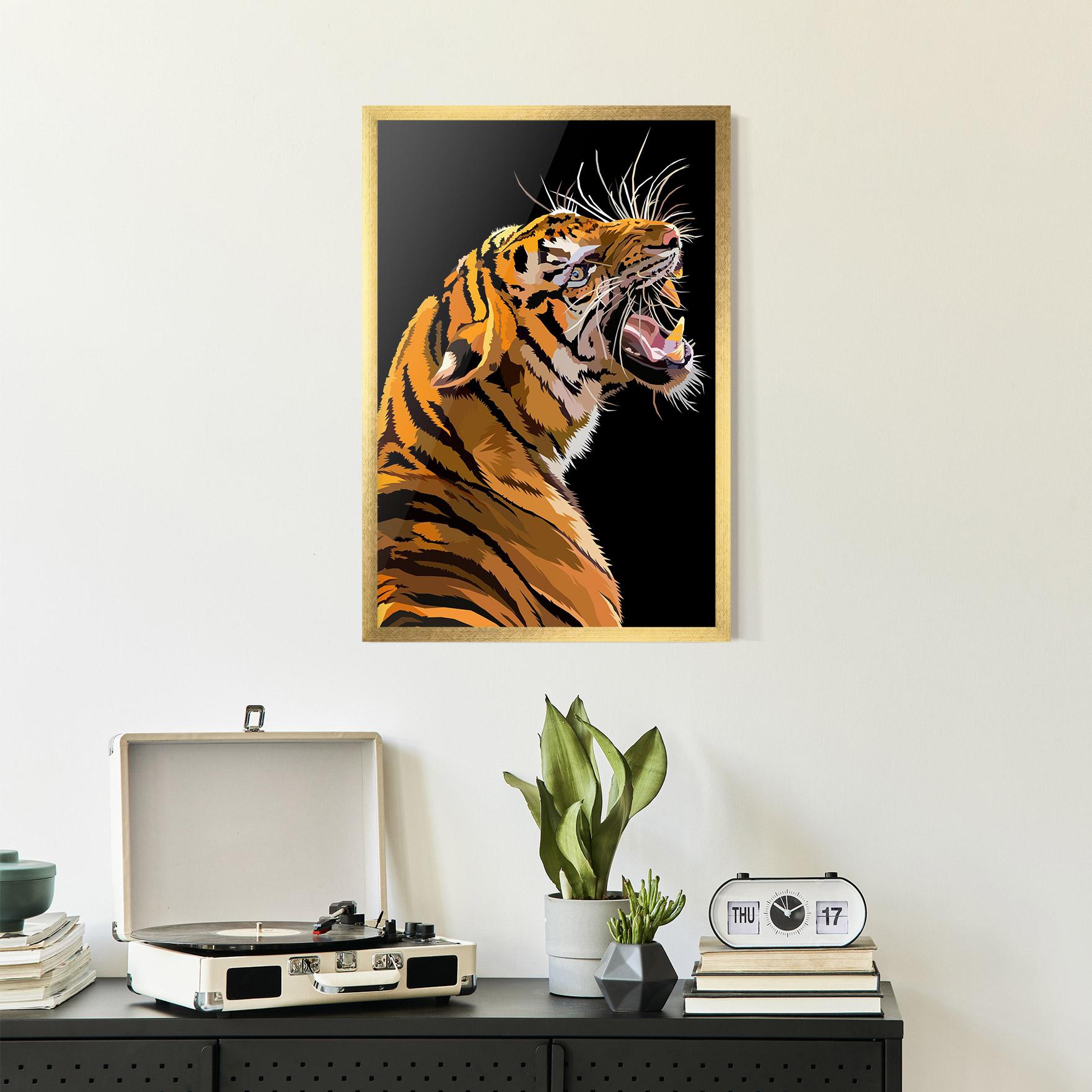Gerahmte Poster Angry Tiger mockup 2