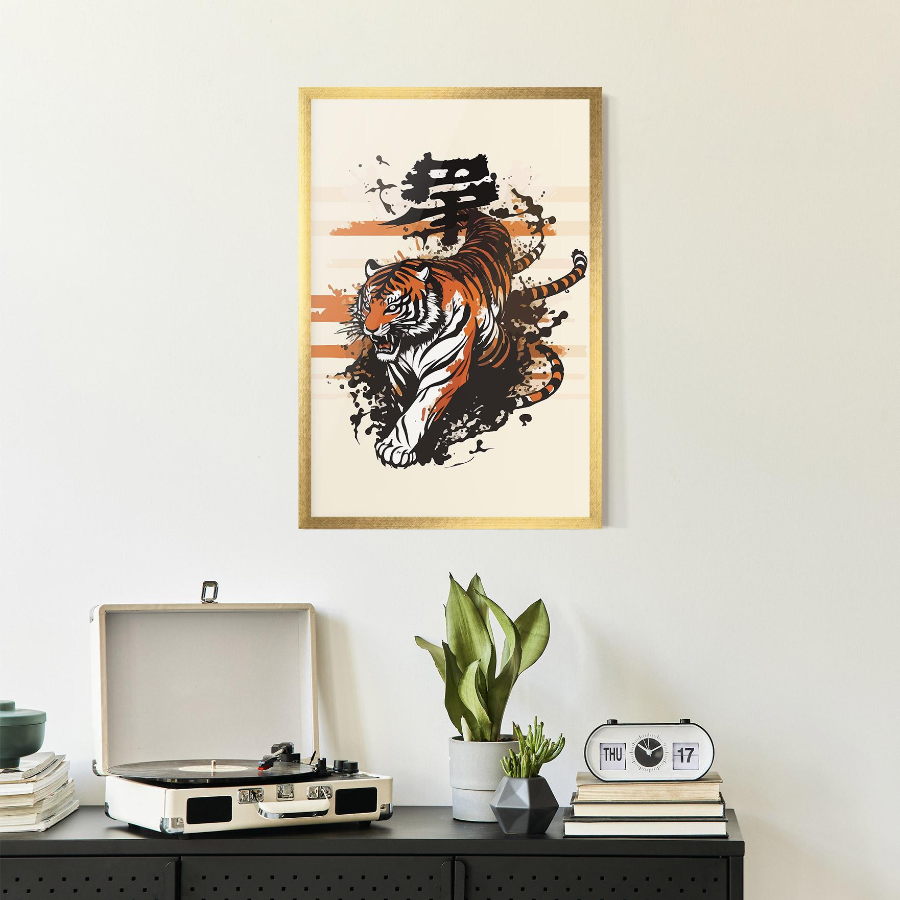 Gerahmte Poster Asiatic Tiger mockup 2