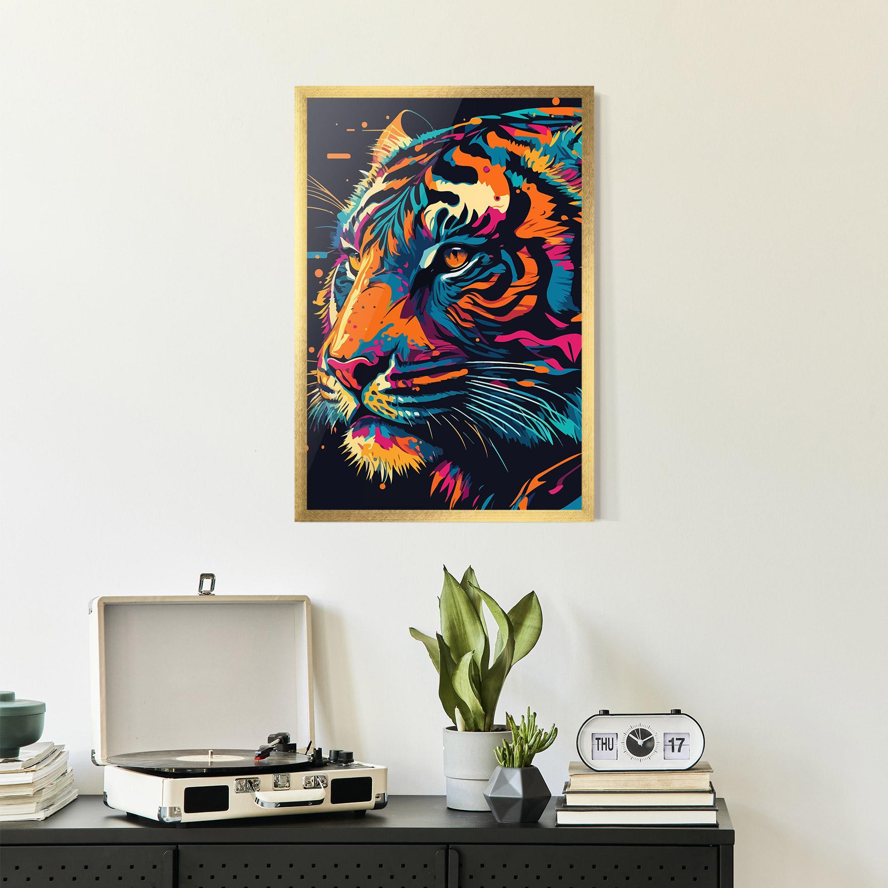 Gerahmte Poster Colorful Tiger mockup 2