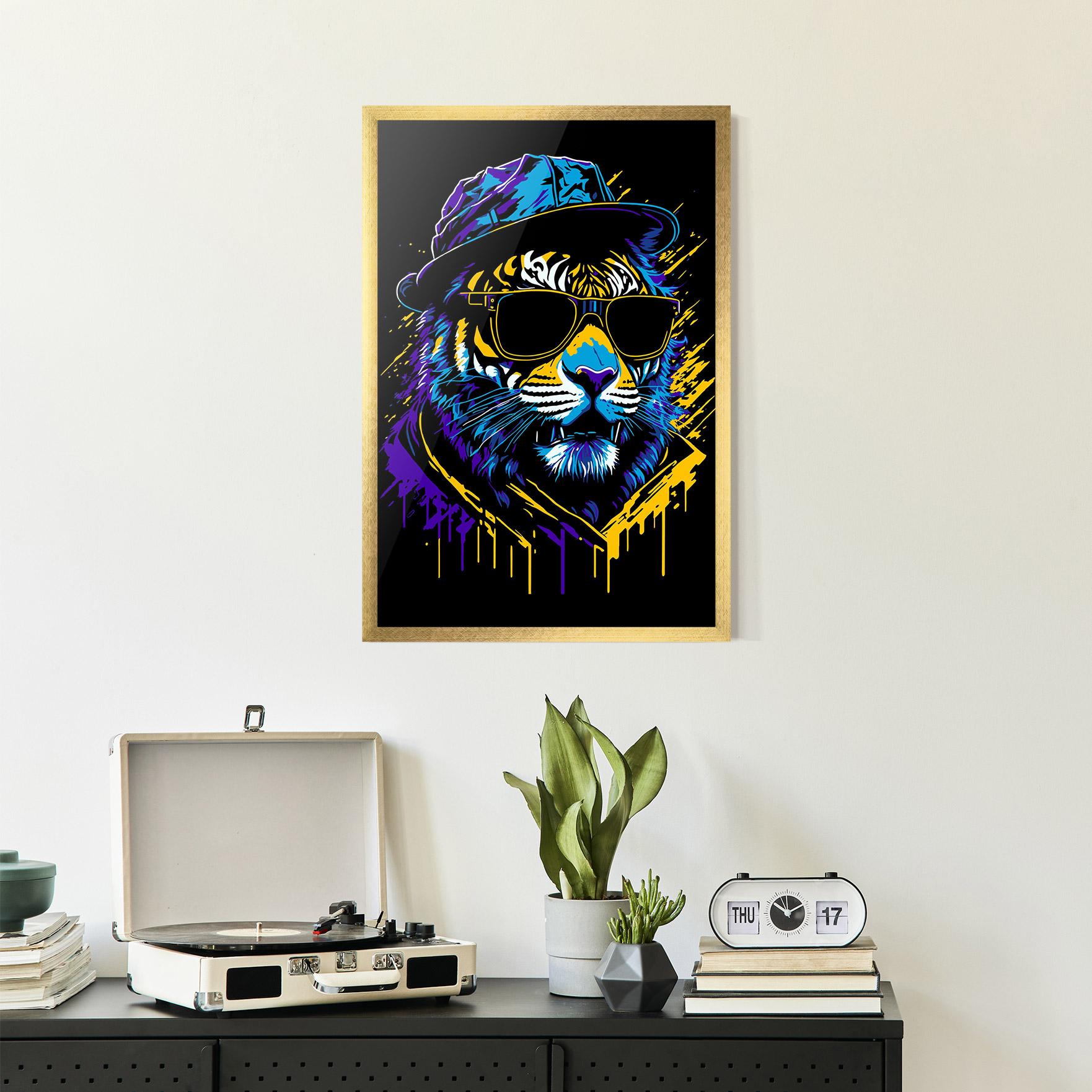 Gerahmte Poster Glasses Tiger mockup 2