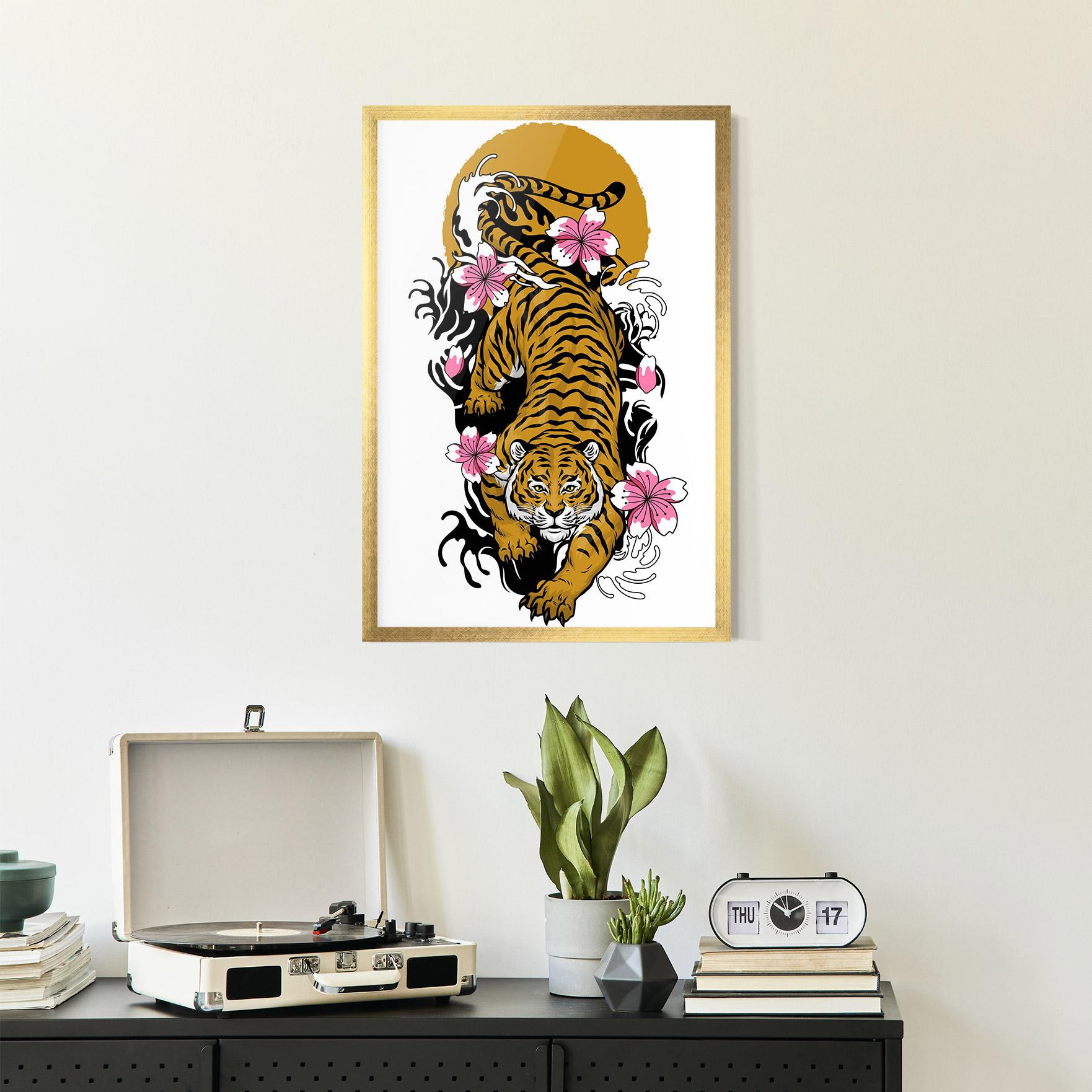 Gerahmte Poster Japanese Style Tiger mockup 2