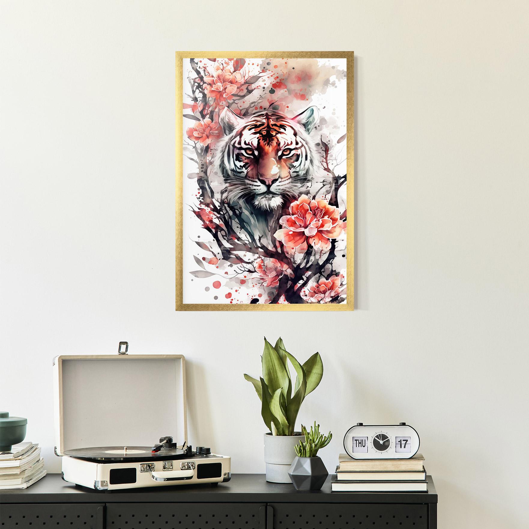 Gerahmte Poster Red Tiger mockup 2