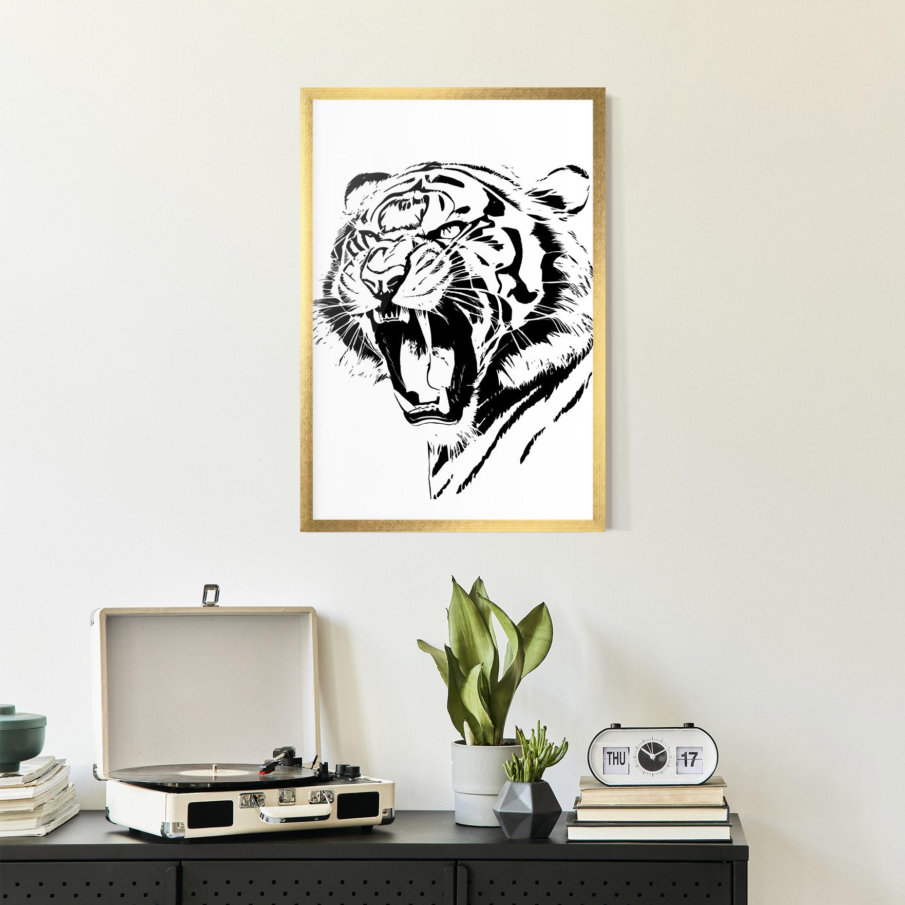 Gerahmte Poster Roaring Tiger mockup 2