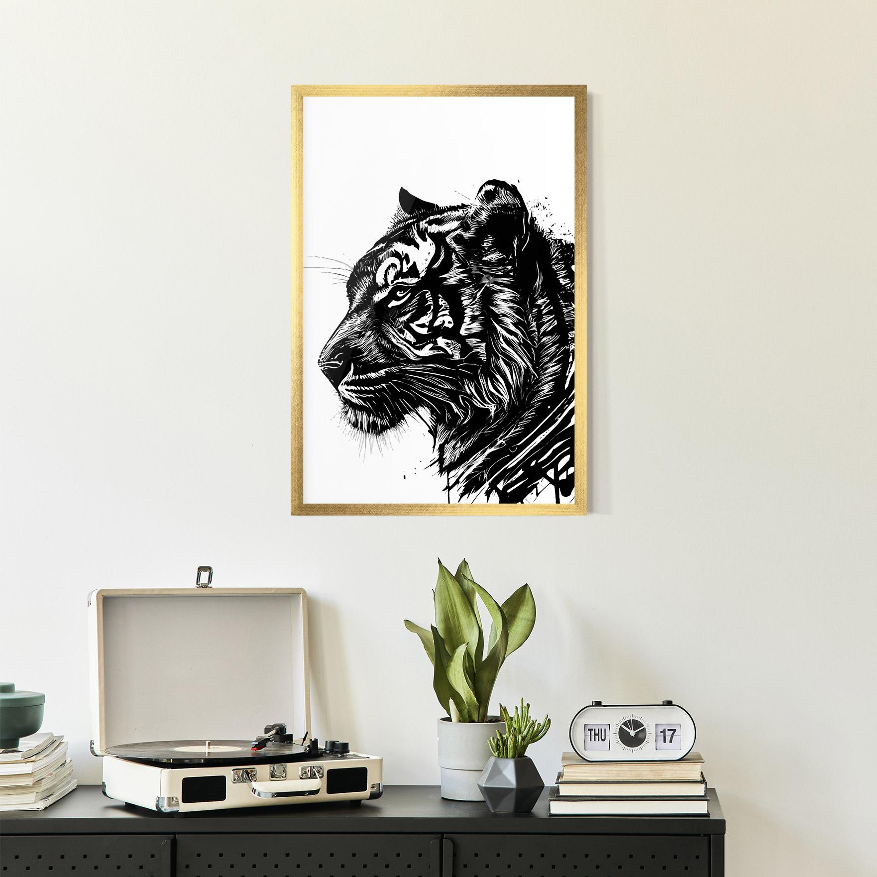 Gerahmte Poster Tiger Profile mockup 2
